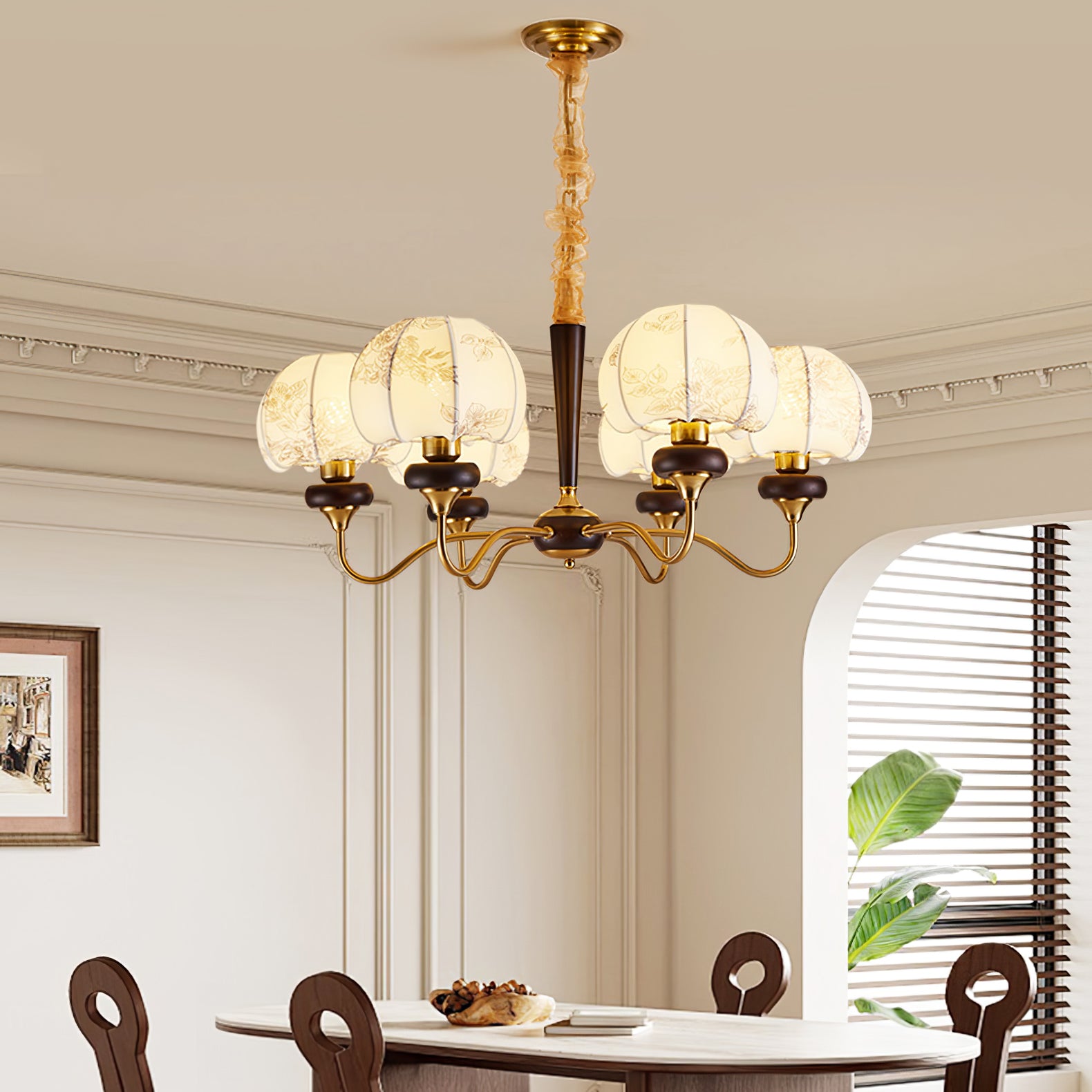 Elegant Mushroom Fabric Chandelier - Modern Ceiling Light Fixture for Living Room, Bedroom & Dining Room Decor
