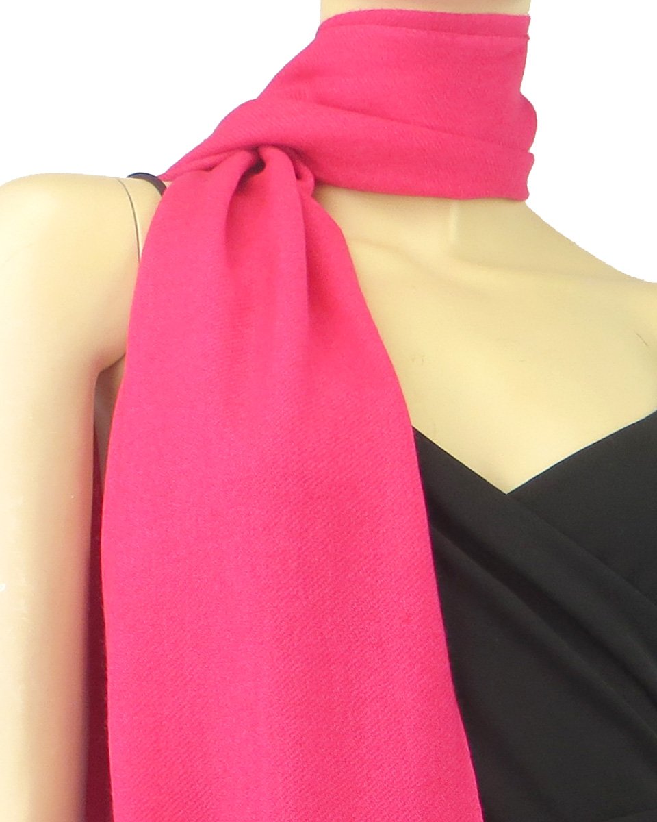 Luxury 100% Pure Cashmere Pashmina Scarf - 3-Ply Soft & Warm Hot Pink Wrap Shawl for Women - Perfect for Winter, Travel & Formal Occasions