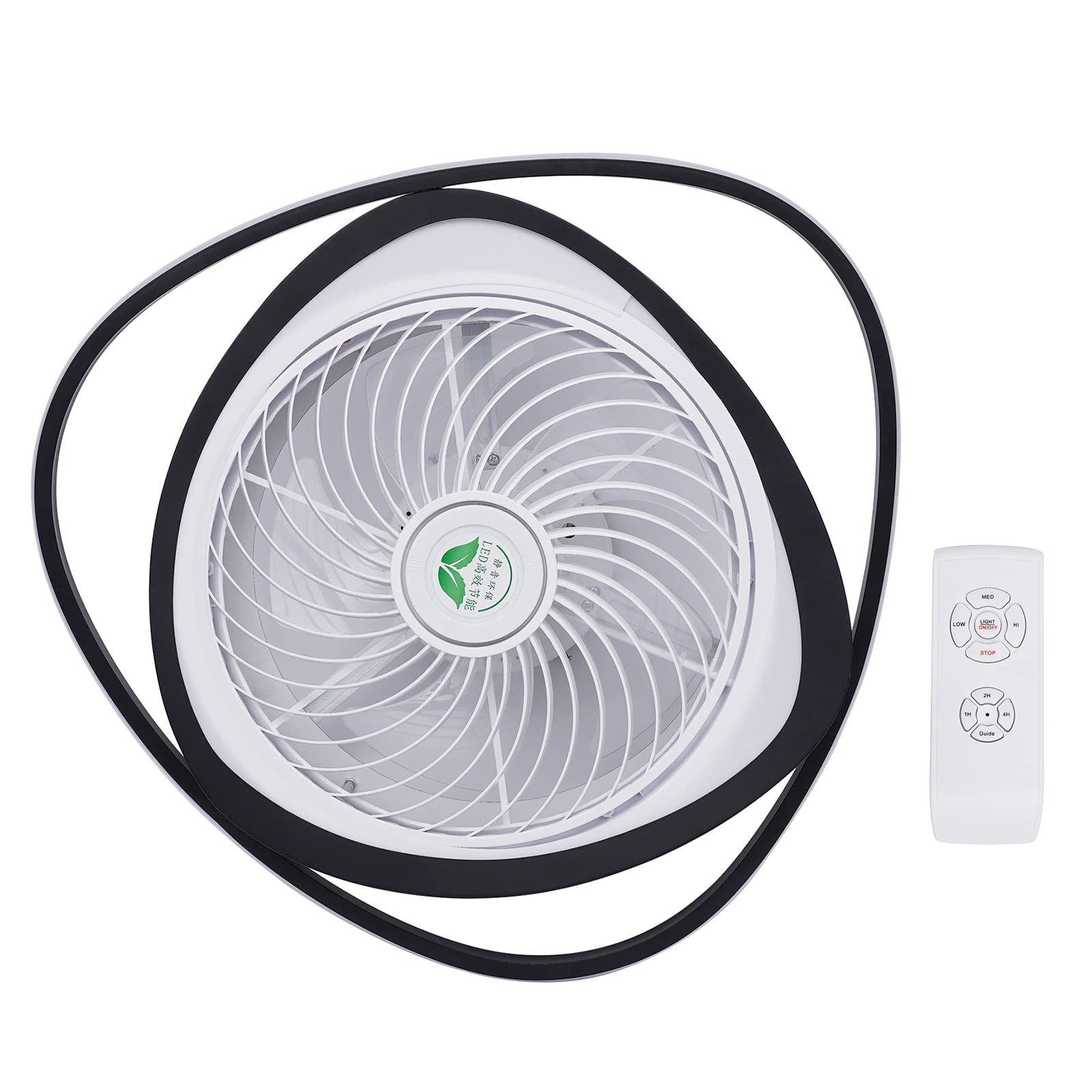45W Invisible Ceiling Fan with Light - 21.65 Inch Remote Control, 3 Color Dimmable LED Lighting (3000K-6500K), Acrylic Blades, Metal Shell, Semi Flush Mount, 3-Speed Indoor Low Profile Fan with Timer - Perfect for Bedroom, Living Room, and Office Spaces