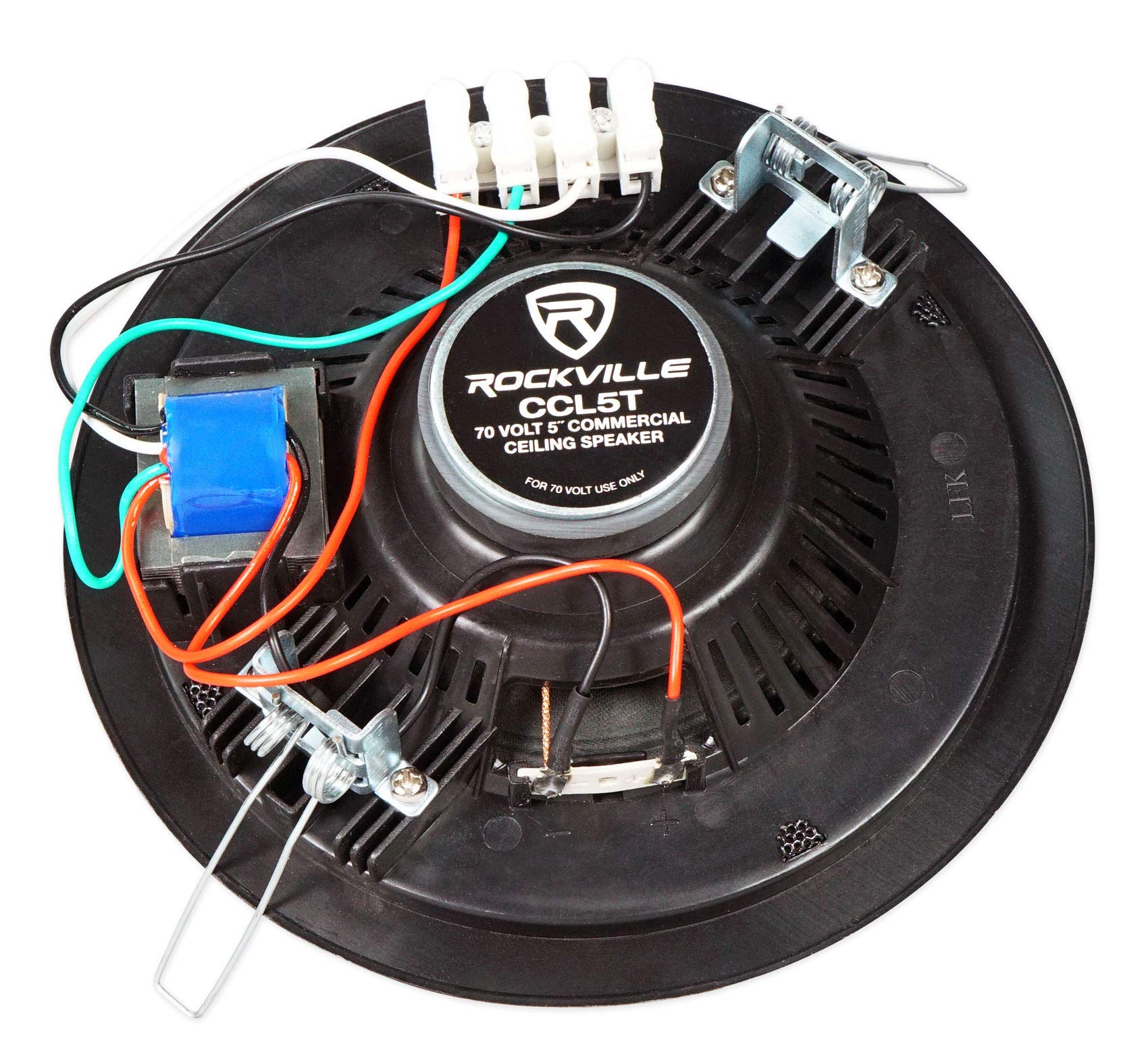 Rockville Commercial Restaurant Amplifier with 8 Black 5-Inch Ceiling Speakers & Wall Control - Perfect for Restaurants, Bars, and Event Spaces