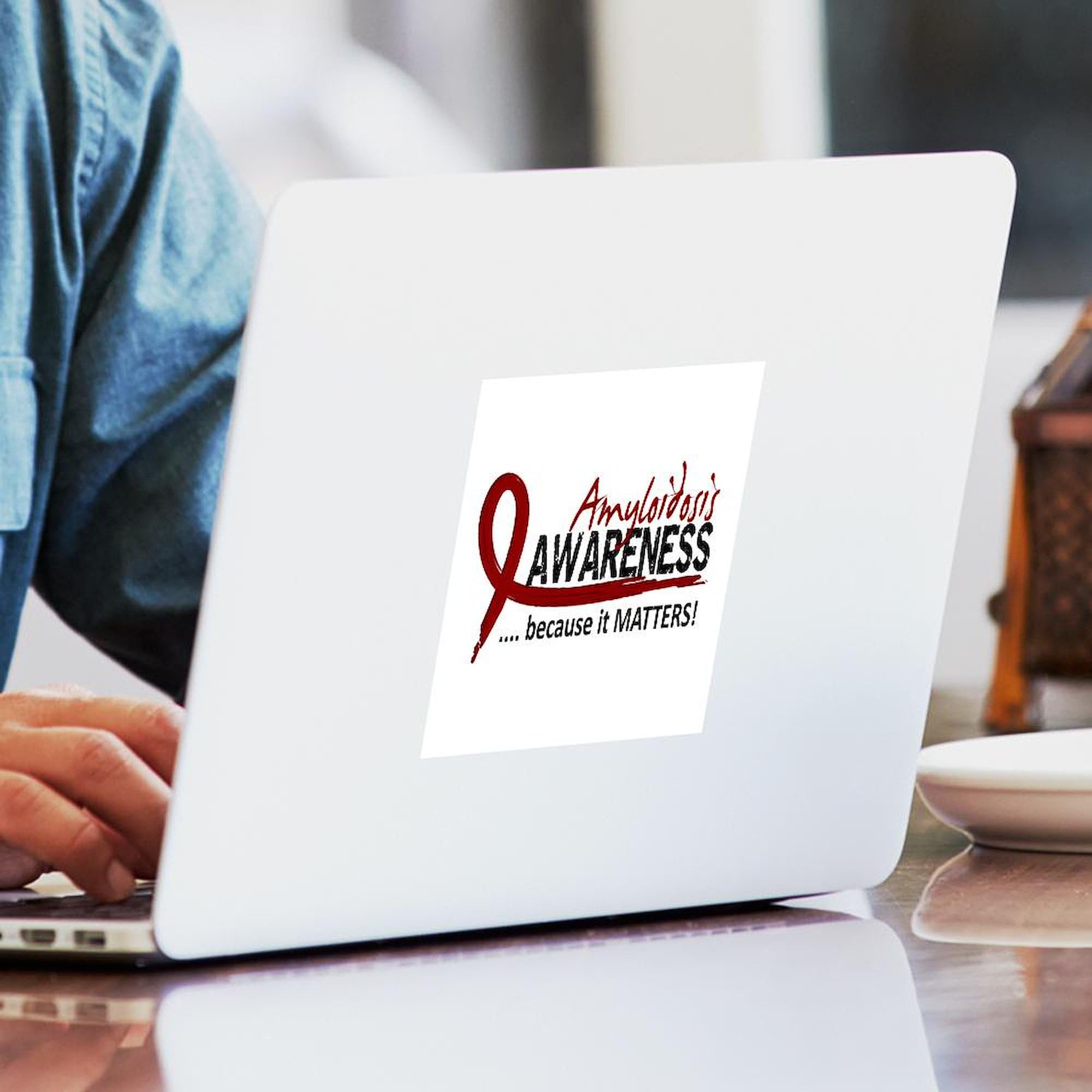 Amyloidosis Awareness 3x3 Inch Square Bumper Sticker - Waterproof Car Decal for Windows, Laptops & Notebooks - Show Support for Medical Causes