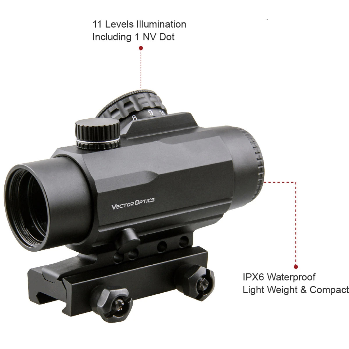 Vector Optics Calypos 1x30/3x32 Prism Riflescope - CQB Style Red Dot Sight for AR15 & M4 Rifles with Tactical Reticle - Fast Target Acquisition for Home Defense, Hunting & Tactical Shooting