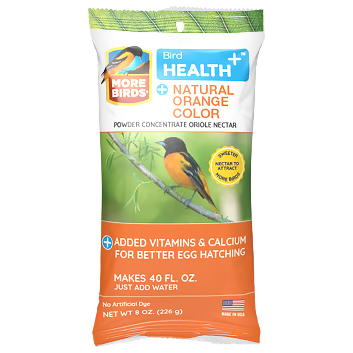 Bird Health Plus Orange Nectar Powder 8 oz (Pack of 2) - Natural Bird Food Supplement for Hummingbirds & Orioles - Perfect for Backyard Bird Feeders & Wildlife Enthusiasts
