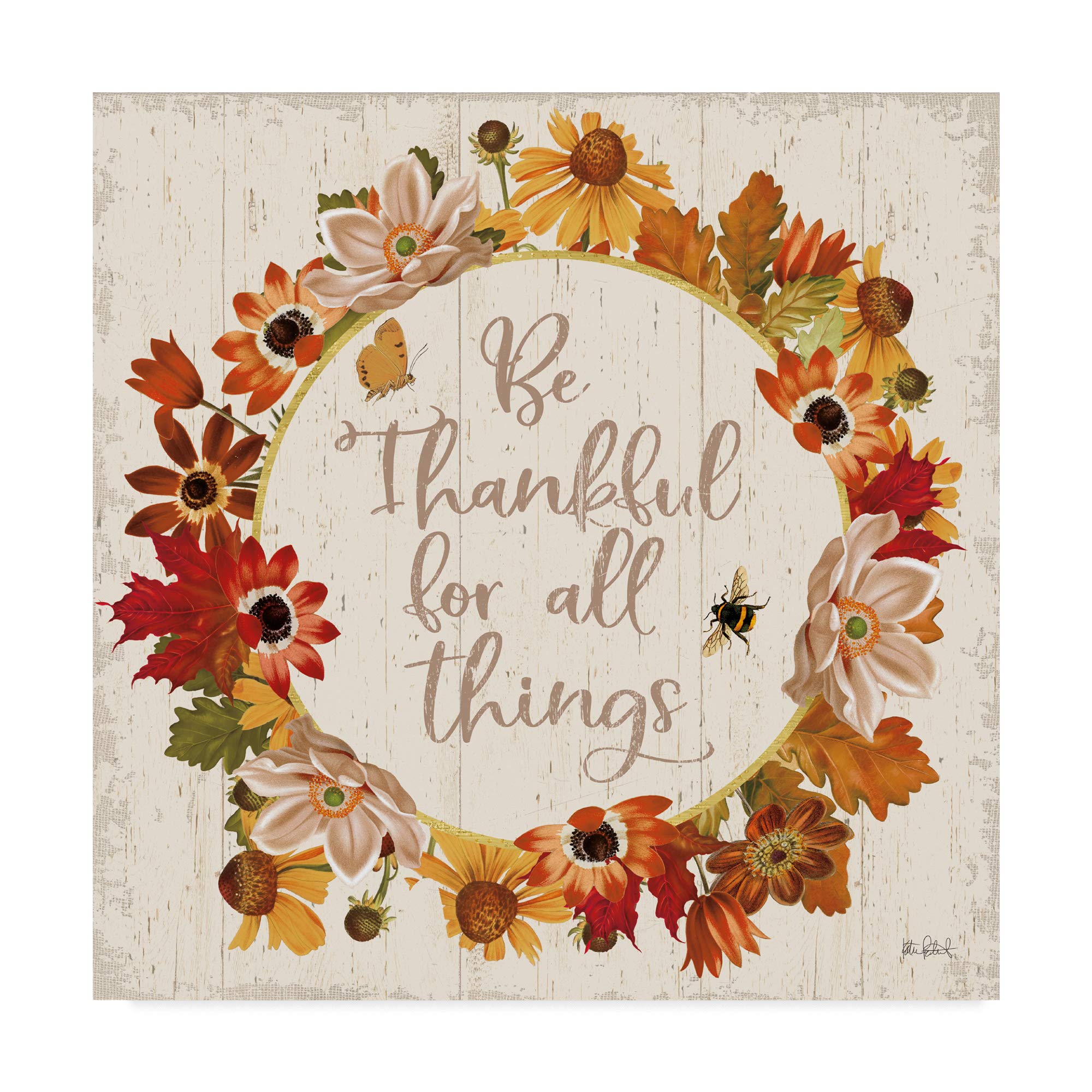 Trademark Fine Art Fall Garden IV by Katie Pertiet - 18x18 Wall Art Print - Autumn Landscape Painting for Home Decor, Living Room, Bedroom & Office