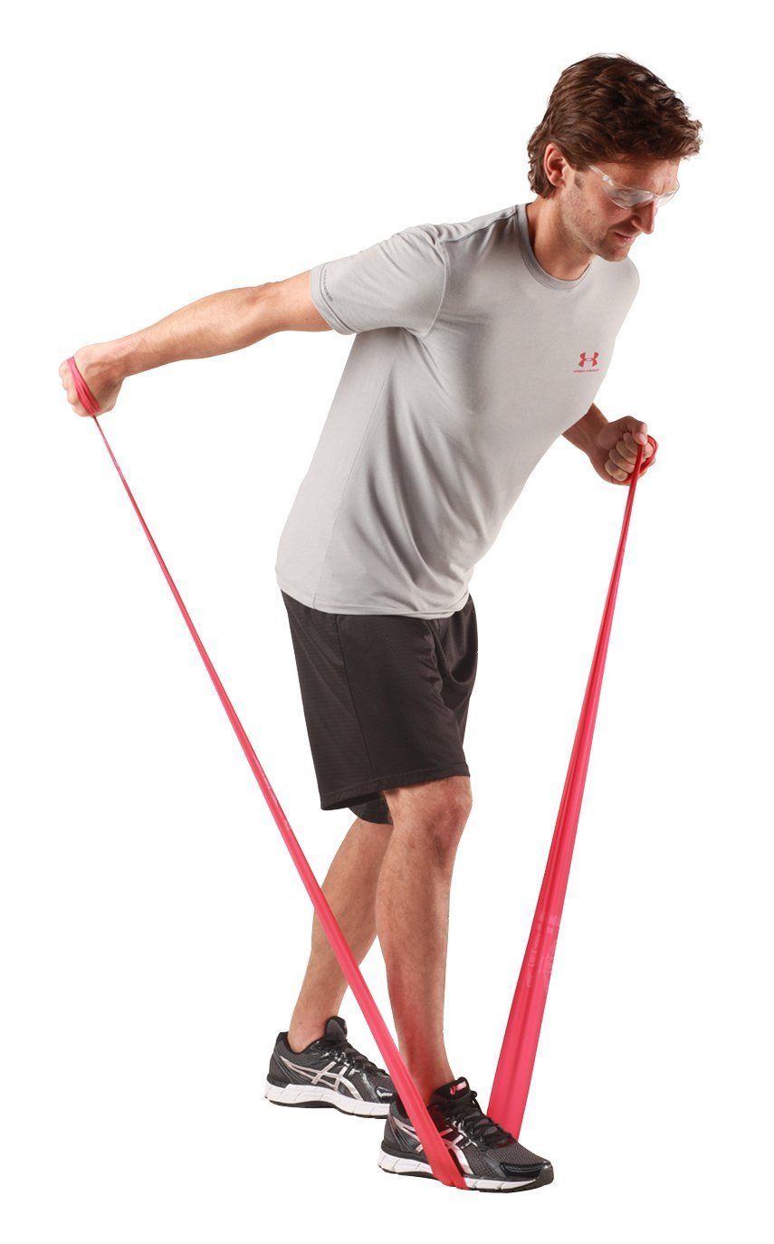 THERABAND Resistance Bands Set - 5 Foot Latex Exercise Bands for Strength Training, Physical Therapy & Home Workouts (15-Pack, Medium Red, Level 3) - Perfect for Pilates, Rehab & Full Body Toning
