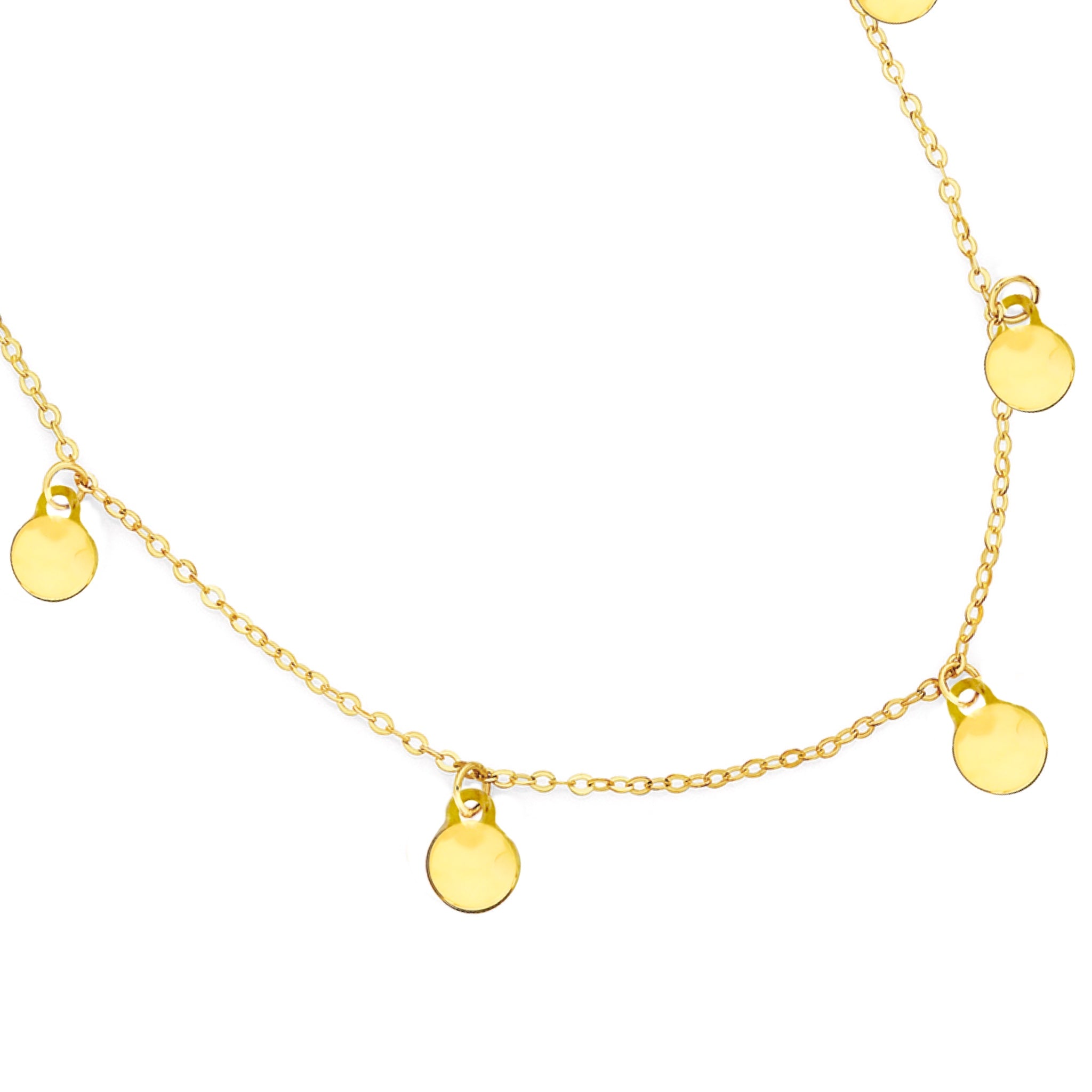 Laihas 14K Gold Plated Round Disk Choker Necklace for Women - Elegant Layering Piece for Everyday Wear & Special Occasions