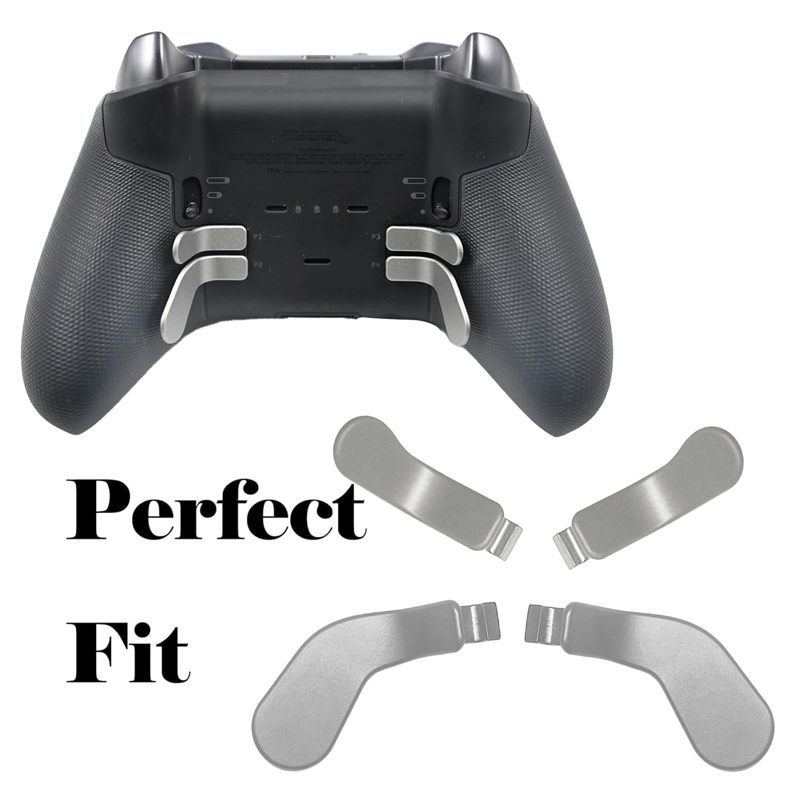 4 Pcs Premium Xbox Elite Controller Paddles - Compatible with Xbox Elite Series 2 & Series 1 Core Controllers - Silver Back Button Accessories for Enhanced Gaming Performance (Perfect for FPS, Racing & Competitive Gaming)