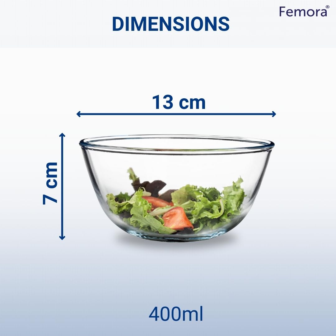 Premium Borosilicate Glass Mixing Bowls Set of 2 (400ml & 1050ml) - Microwave & Oven Safe - Heat Resistant Baking Bowls for Cooking, Mixing & Meal Prep - 1 Year Warranty - Ideal for Baking, Meal Prepping & Kitchen Storage