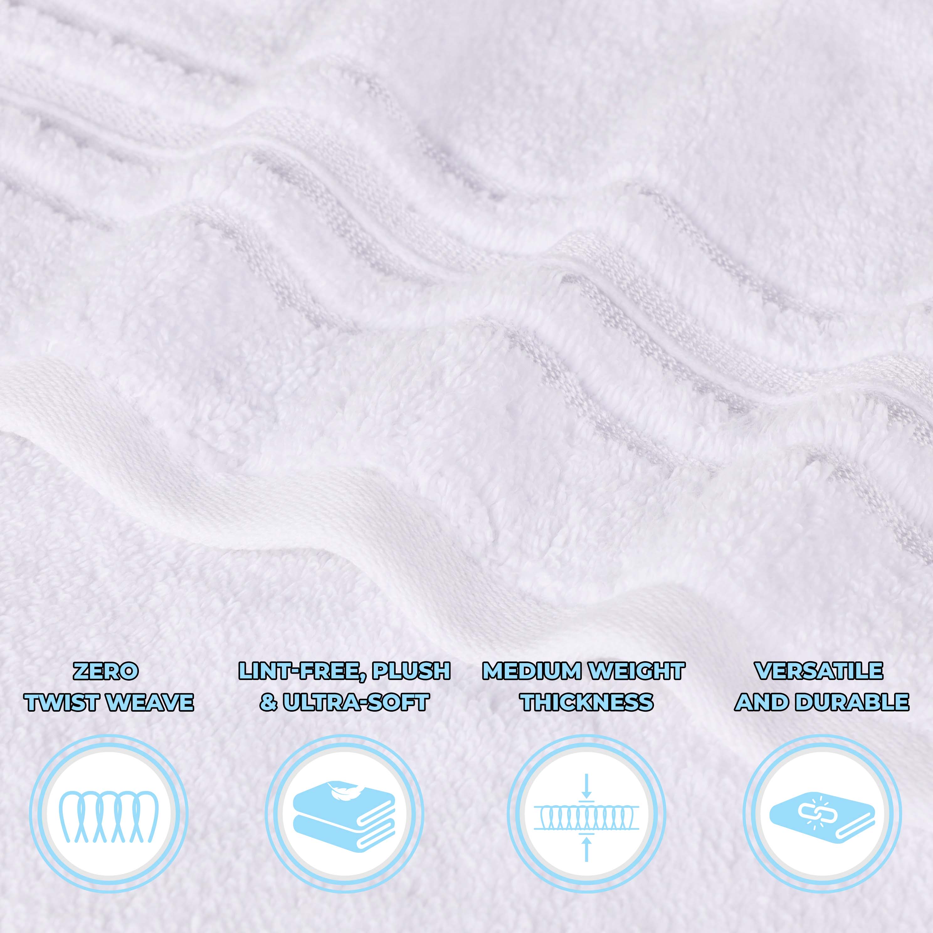 Premium 6-Pack Sadie Zero Twist Cotton Hand Towels - Solid & Jacquard Floral Designs | Soft, Absorbent Bath & Kitchen Towels for Home, Spa, and Guest Use