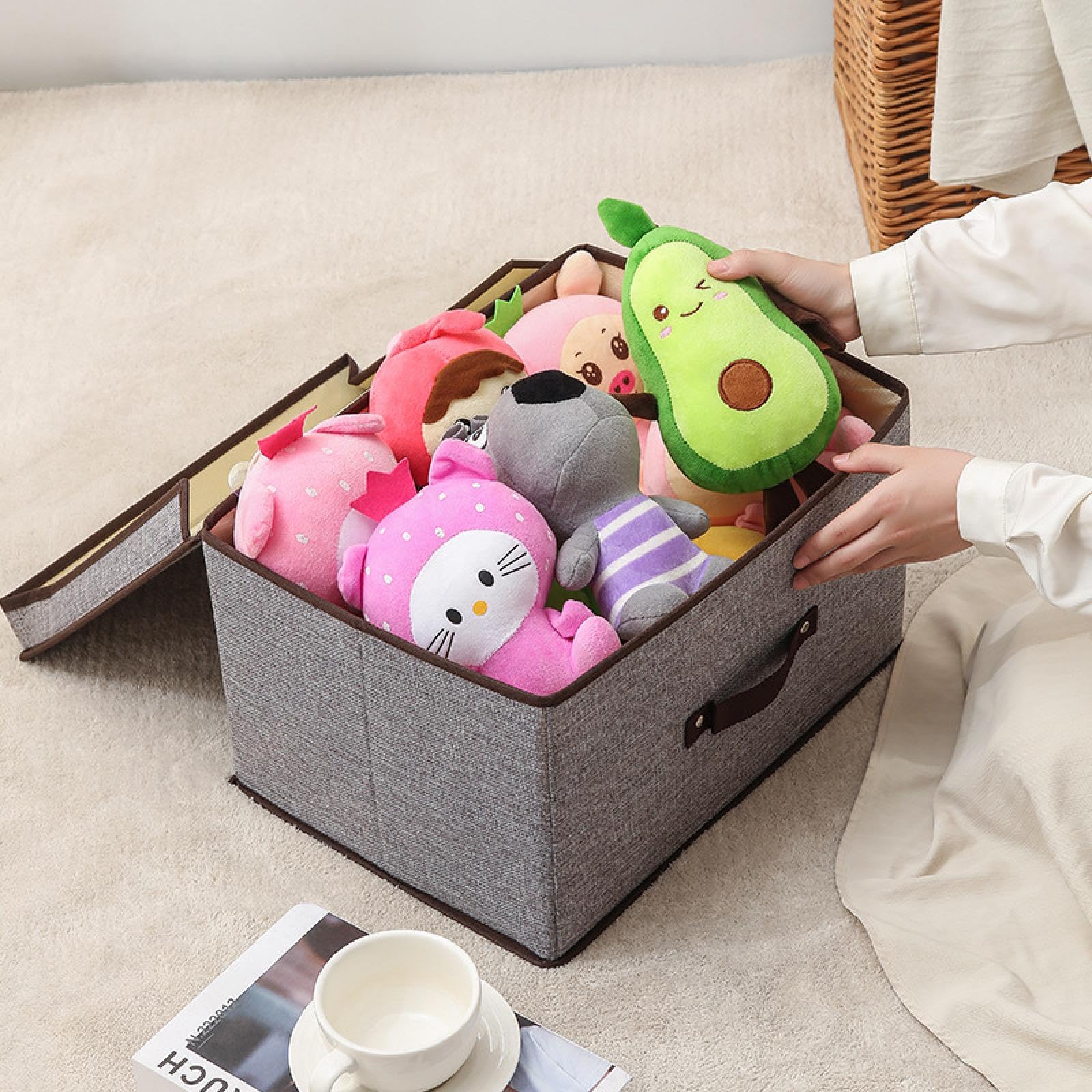 Fabric Storage Box for Clothes, Socks & Underwear - Dorm Organizer