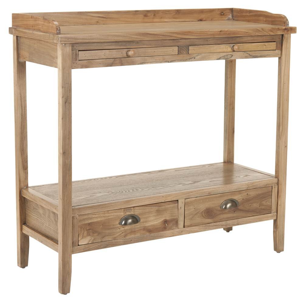 Safavieh American Homes Collection Peter Oak Console Table - Rustic Farmhouse Entryway Table for Hallway, Living Room & Foyer Decor