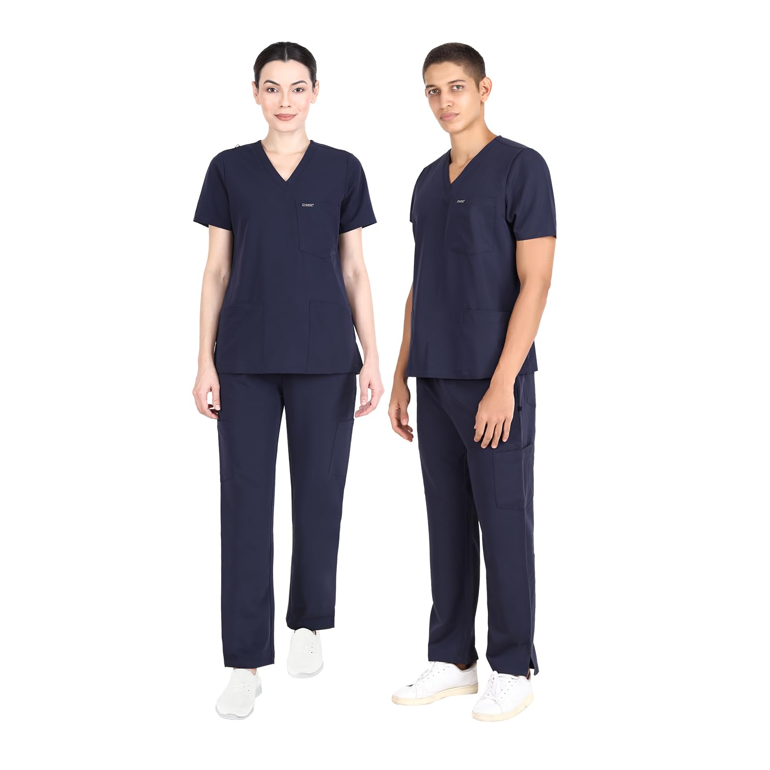 Organix Medical Scrubs for Men & Women - 4-Way Stretch V-Neck Top & Cargo Pants Set (17 Pockets Total) | Anti-Wrinkle Healthcare Uniform for Nurses, Doctors & Medical Professionals | Perfect for Hospitals, Clinics & Long Shifts