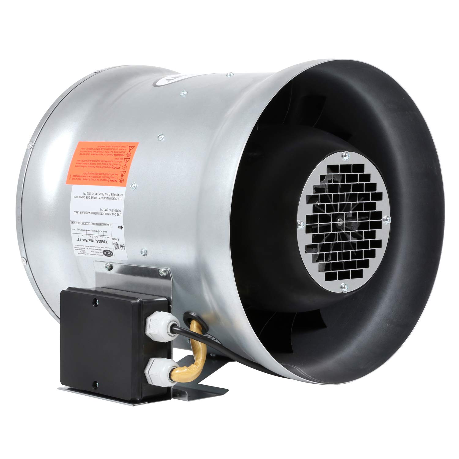 Can-Fan Max-Fan 12 Inch 1709 CFM High-Power Exhaust Fan - Hydroponic Grow Tent Ventilation System for Indoor Gardening & Greenhouse Air Circulation