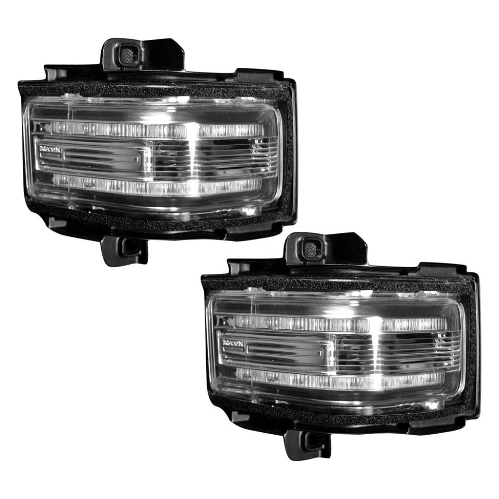 Recon Towing Mirror Lights for Ford F-250 F-350 F-450 Super Duty 2017-2022 - 2 Piece LED Light Kit with White Running Lights & Amber Turn Signals - Perfect for Towing, Off-Roading & Night Driving