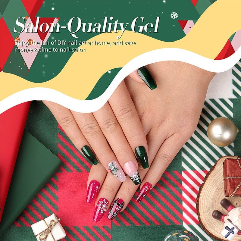 Christmas Series Color Gel Nail Polish 10ml - Long Lasting Holiday Nail Art for Parties & Gifts