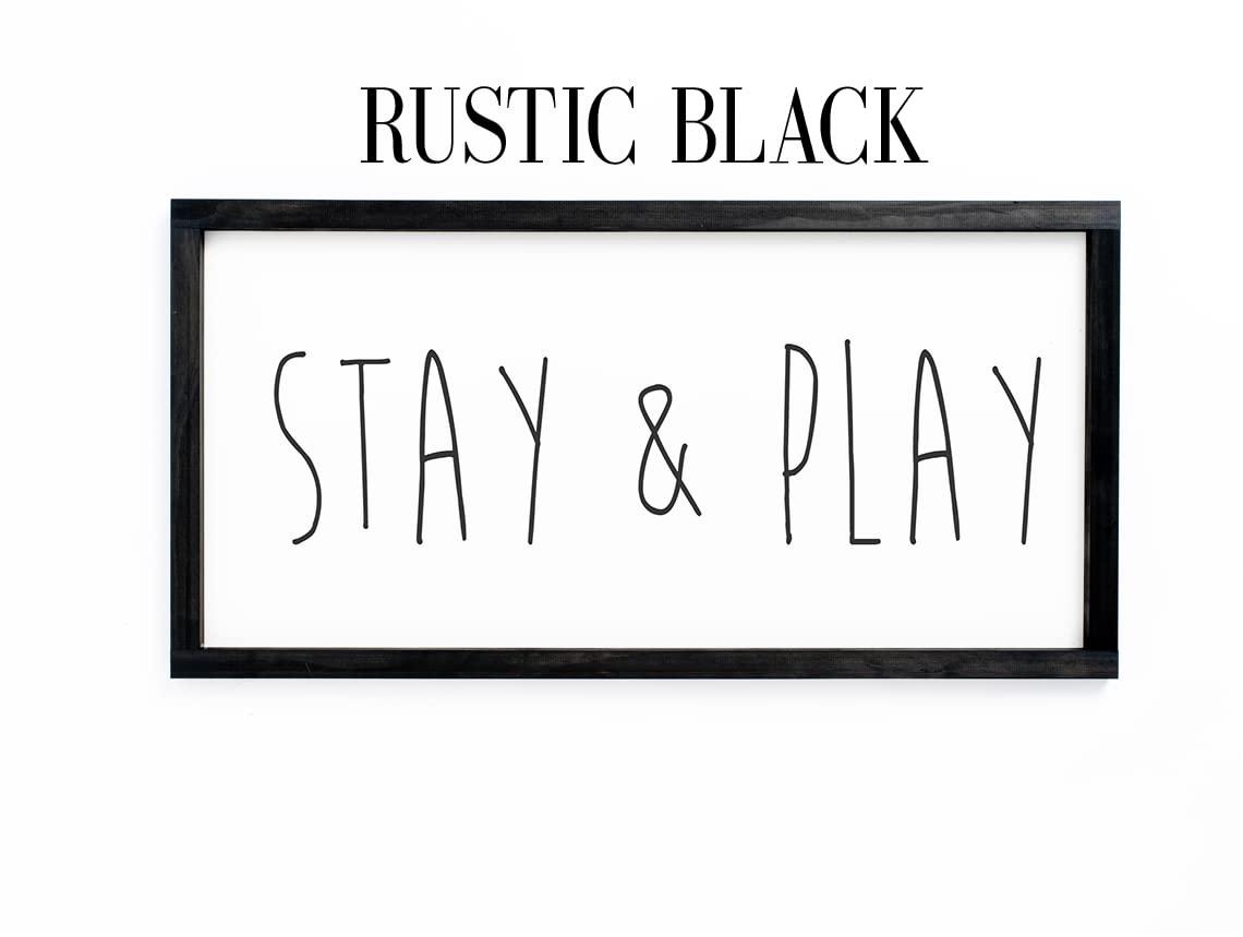 Playroom Wall Decor - Play Sign for Kids' Playroom - Stay and Play Sign - Let's Play Sign - Playroom Wall Art - Playroom Decor Ideas for Fun & Learning | Perfect for Nursery, Daycare & Play Areas
