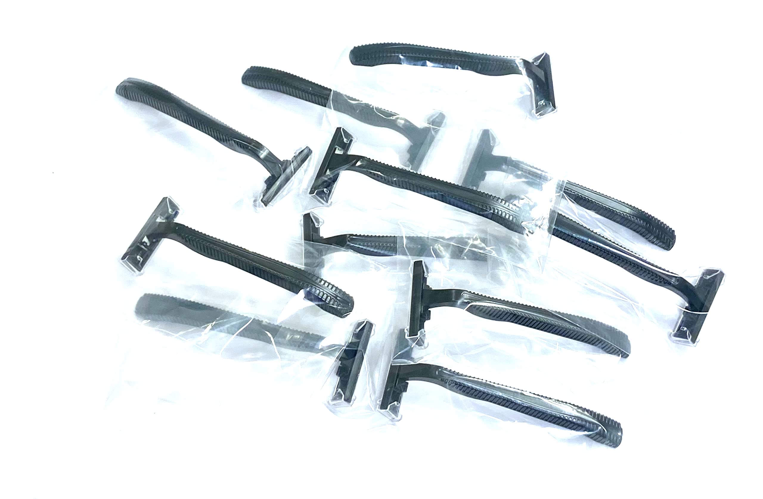 50 Pack Twin Blade Black Disposable Razors - Bulk Individually Wrapped for Hygiene - Professional Barber & Home Shaving - Perfect for Travel, Gym Bags & Emergency Kits