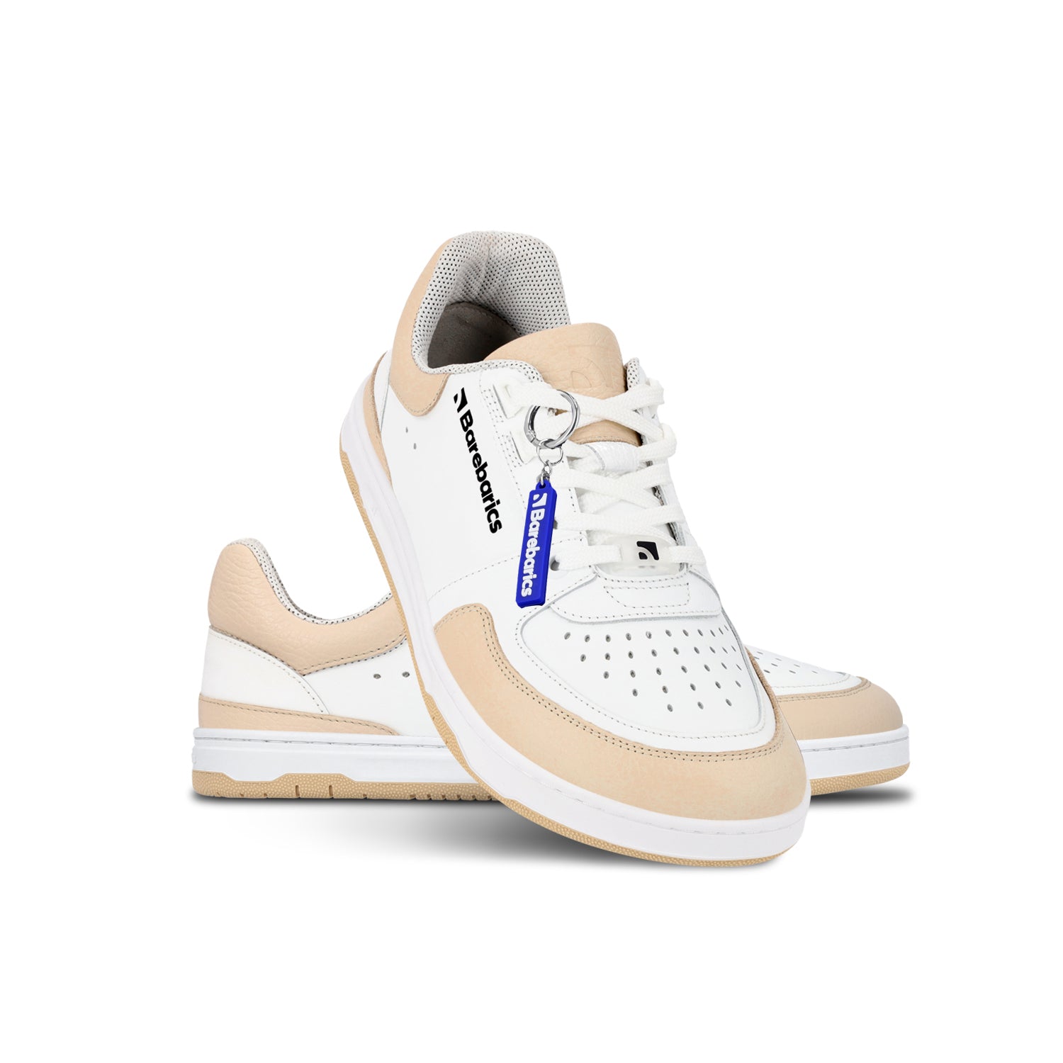 Barefoot Sneakers Barebarics Wave - White & Beige | Minimalist Zero Drop Shoes for Running, Walking & Gym | Lightweight & Flexible Barefoot Design