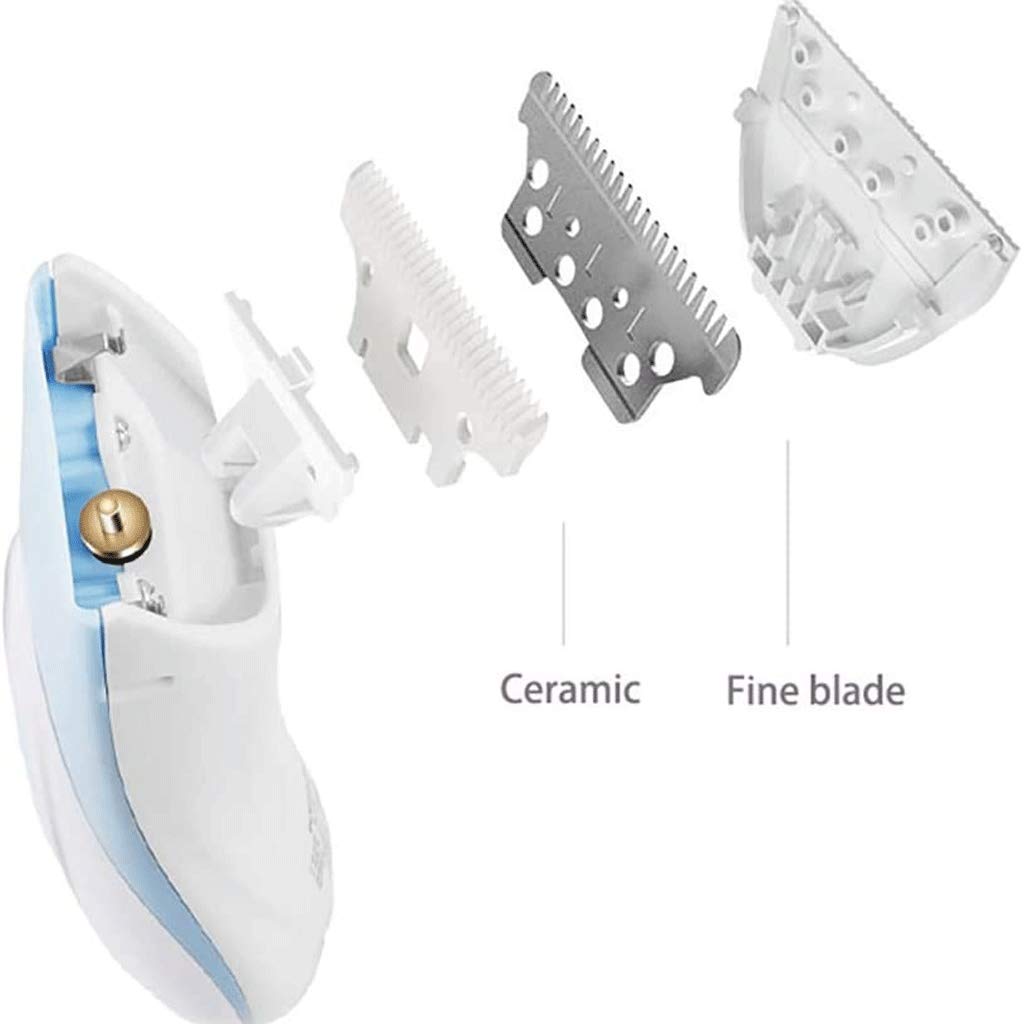 OUSIKA Rechargeable Electric Baby Hair Clipper - Ultra Quiet Cordless Hair Trimmer for Kids, Infants & Pets - Washable Blade Head - Blue | Perfect for Home Haircuts, Travel & Gentle Grooming