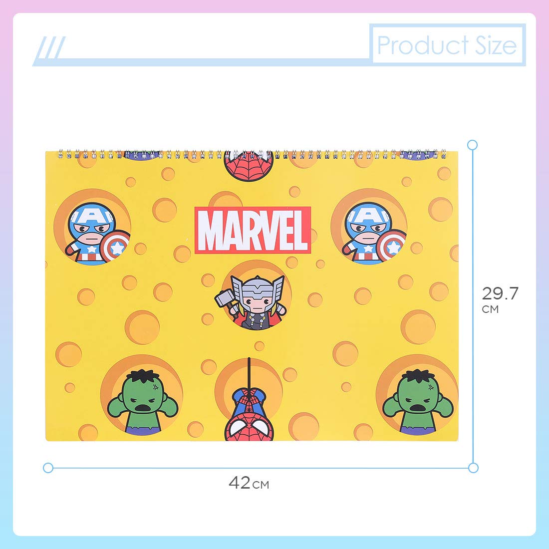 MINISO Marvel A3 Sketch Book - Premium Drawing Notebook for Artists, Students & Professionals - Perfect for Sketching, Doodling, Art Projects & School Work