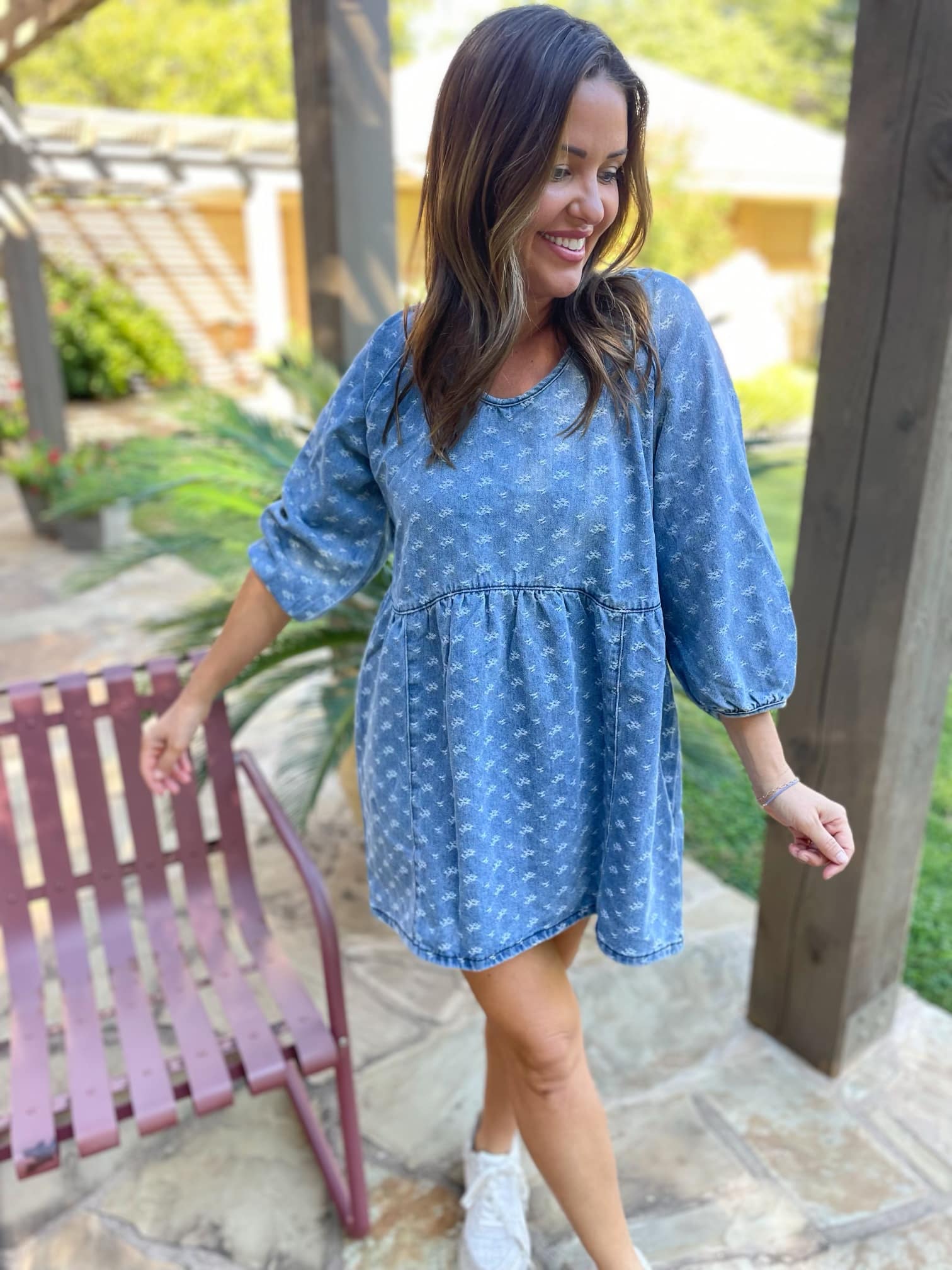 PREORDER: Alexa Denim Dress - Women's Casual Stretch Denim Dress with Pockets | Perfect for Everyday Wear, Date Nights & Office Outfits