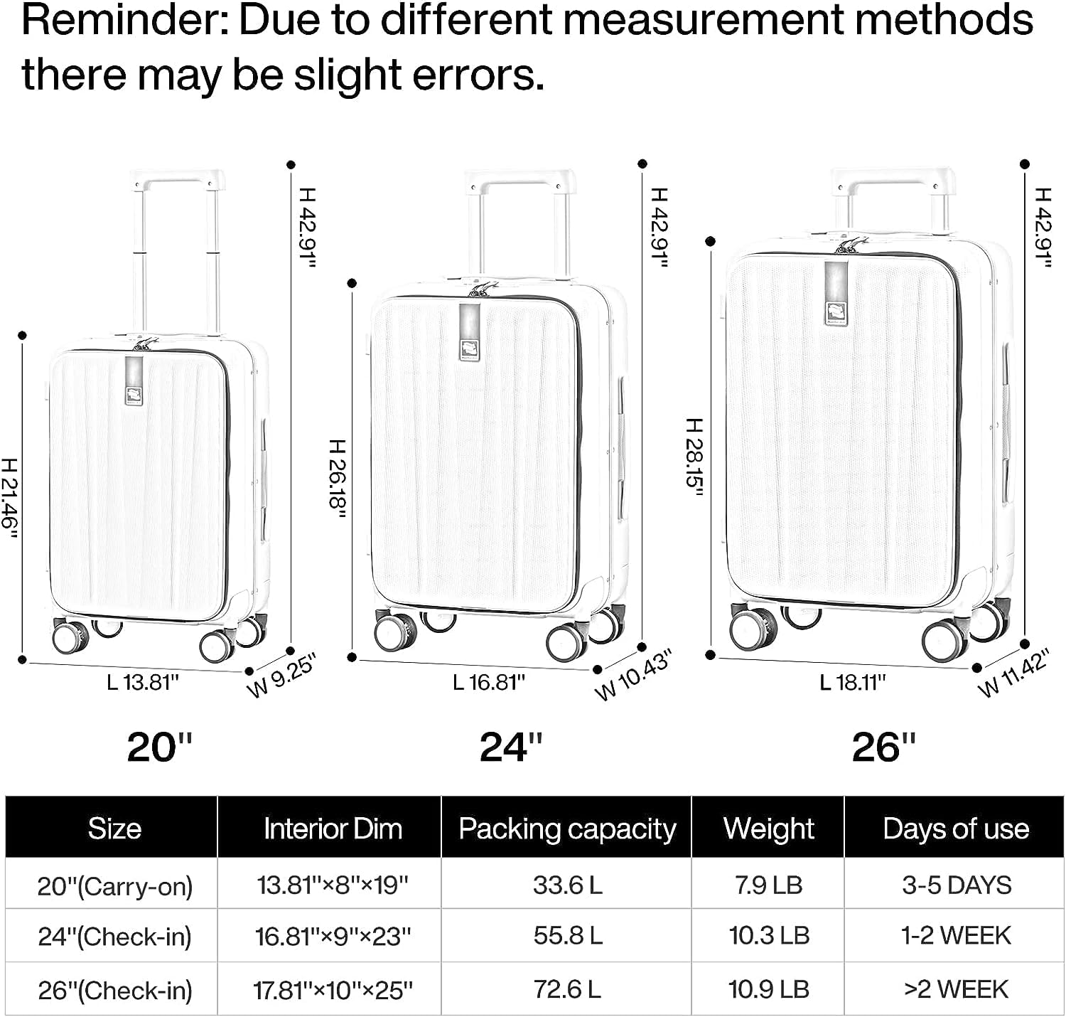 Hanke 26 Inch Large Checked PC Hard Shell Suitcase with Aluminum Frame & Wheels - Top Opening Design for Men & Women (Bamboo Green) | Perfect for Air Travel, Business Trips & Vacation Luggage