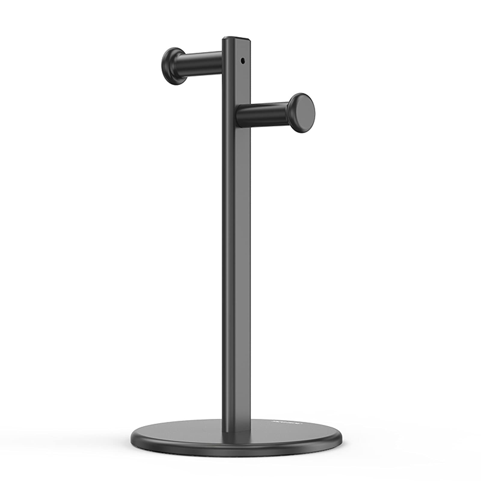 Premium Aluminum Double Headset Stand - Adjustable Gaming Headphone Holder & Desktop Storage Shelf for All Sizes | Durable Earphone Rack (Black) | Perfect for Gaming Setups, Home Office & Studio Organization
