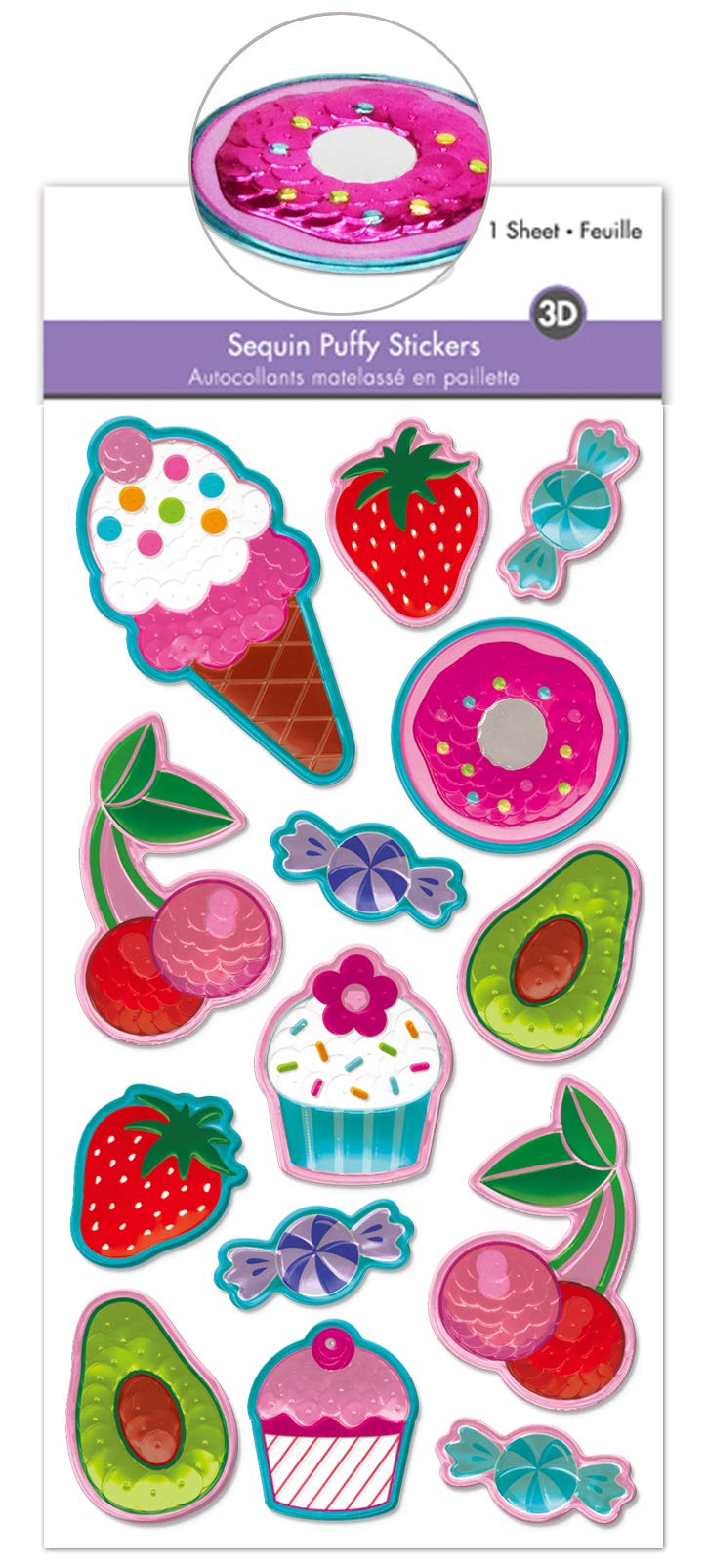 3D Puffy Ice Cream Stickers for Girls & Kids - Sparkly Rainbow Shiny Stickers for Ages 10-12 | Perfect for Scrapbooking, School Supplies & DIY Crafts
