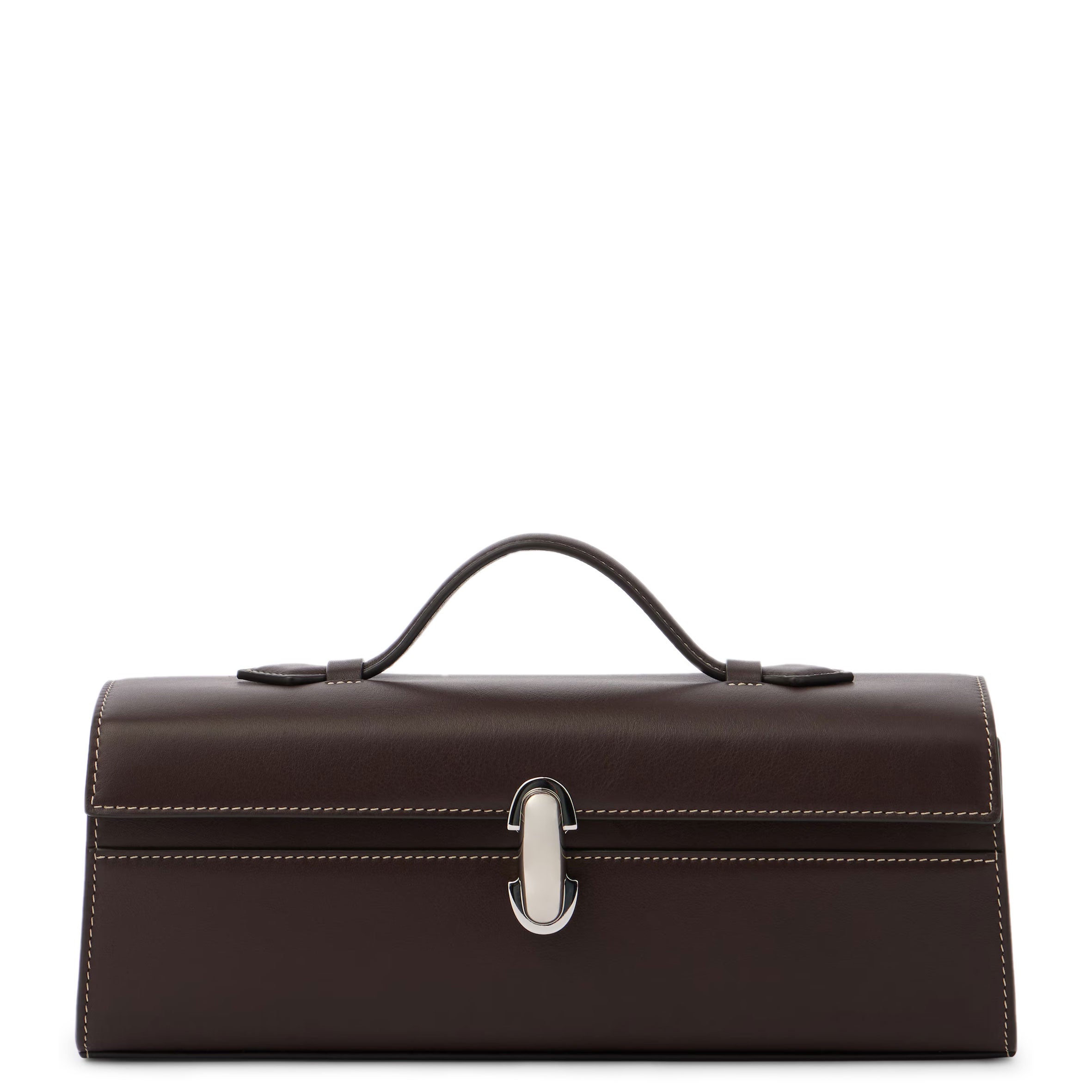 Slim Symmetry Smooth Calf Leather Crossbody Bag in Coffee Brown - Perfect for Work, Travel & Everyday Use