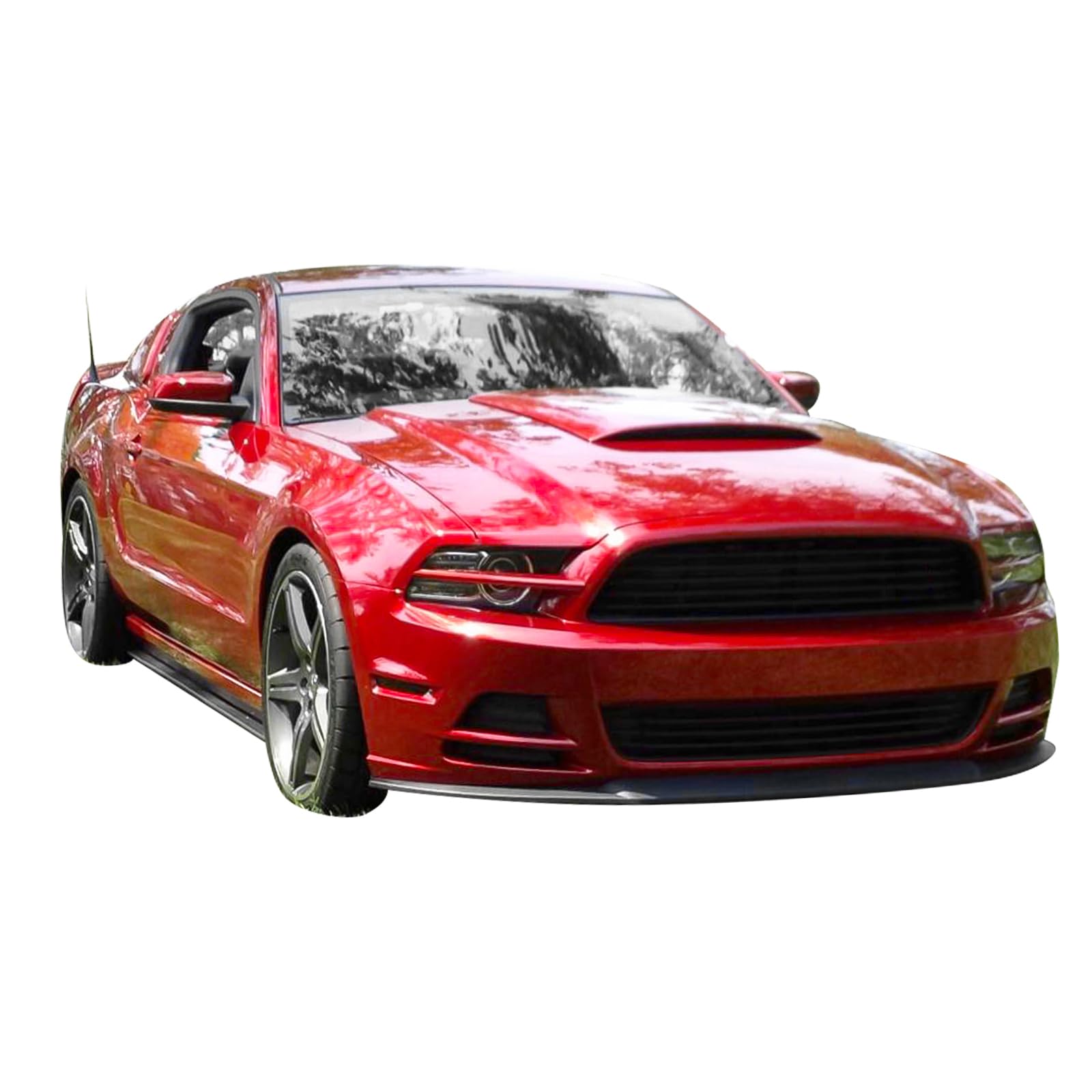 IKON MOTORSPORTS Hood Cover for 2013-2014 Ford Mustang V6 GT Boss - Unpainted Black PU Replacement Hood | Durable GT Style Bonnet | Perfect for Car Upgrades, Racing & Body Kits Enhancement