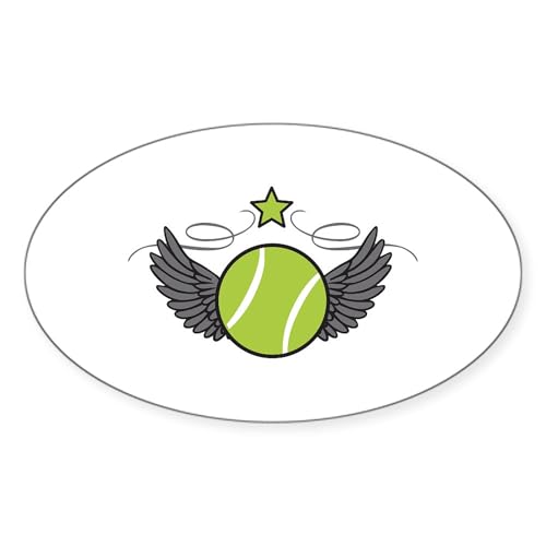White - Winged Tennis Ball Sticker