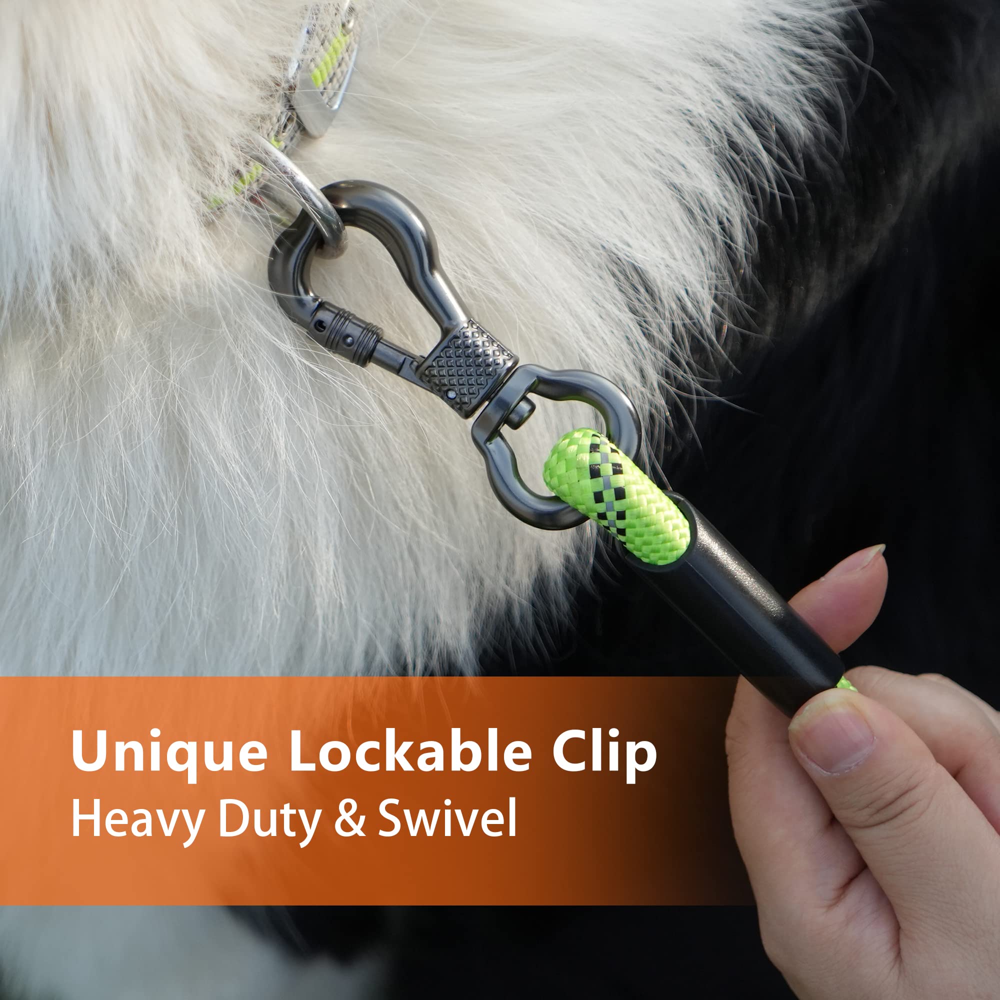 Heavy Duty 30FT Reflective Dog Leash with Swivel Locking Hook & Padded Handle - Strong Nylon Leash for Walking, Training, Hunting, Camping - Perfect for Small, Medium & Large Dogs - Outdoor, Backyard & Daily Use