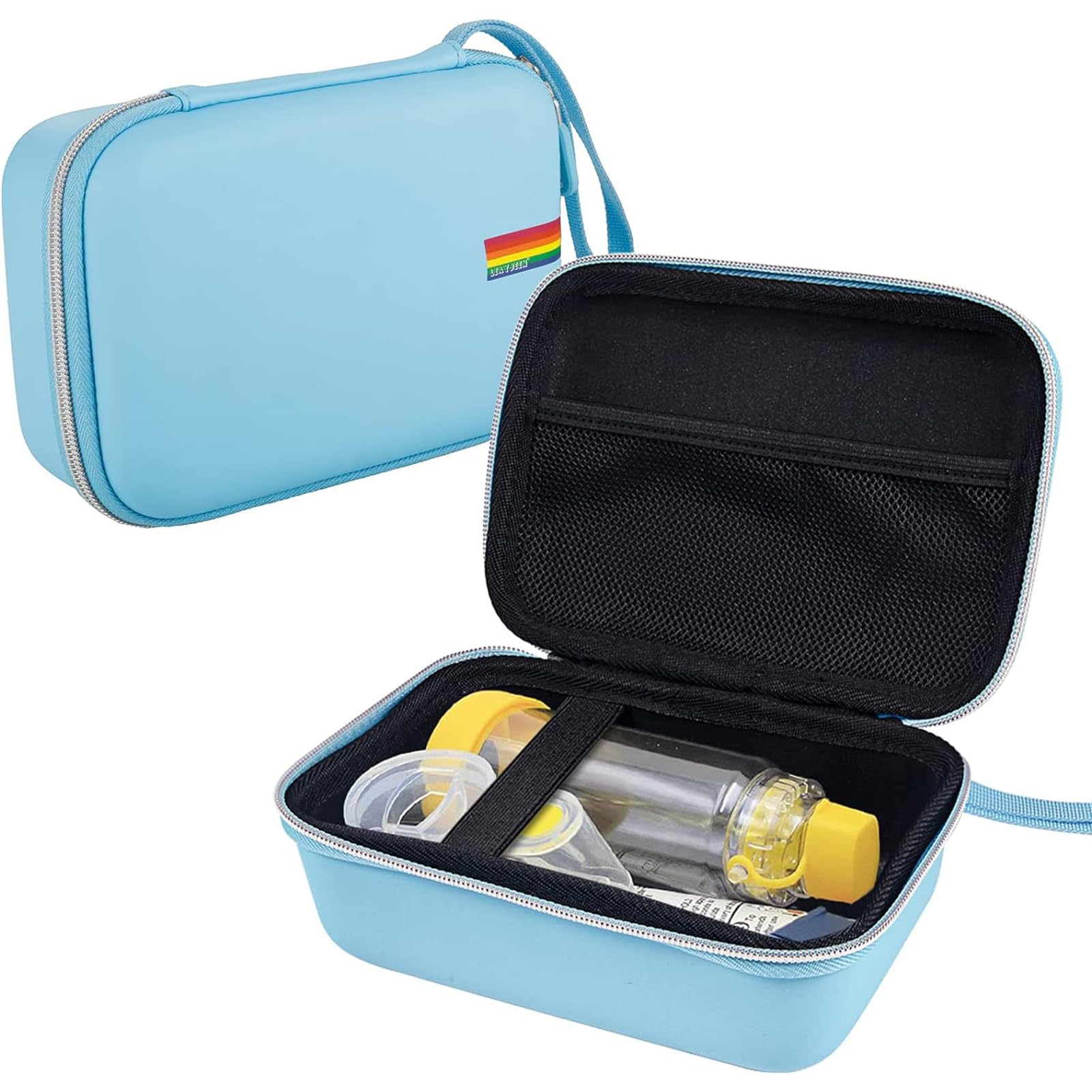 Leayjeen Portable Travel Case - Durable Hard Shell Asthma Inhaler Protective Carrying Case (Case Only) - Perfect for Travel, Hiking & Daily Use