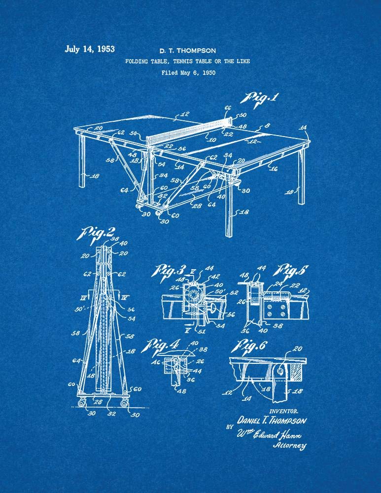 Vintage Table Tennis Blueprint Art Print - 11