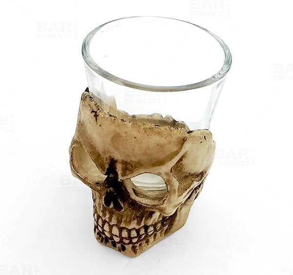 BarConic® Ceramic Skull Shot Glass - 2oz Unique Halloween Party Cups for Whiskey, Tequila & Liquor - Perfect for Themed Parties, Gifts & Home Bar Decor