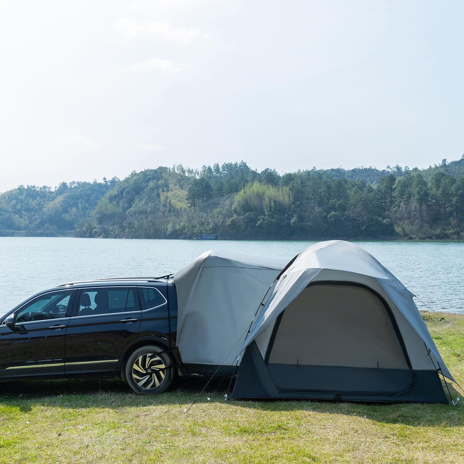 6 Person SUV Tent for Camping - Double Layer PU3000mm Waterproof & UPF 50+ UV Protection Car Tent with Rainfly & Storage Bag (10x10FT) - Perfect for Family Road Trips, Outdoor Adventures & Beach Camping