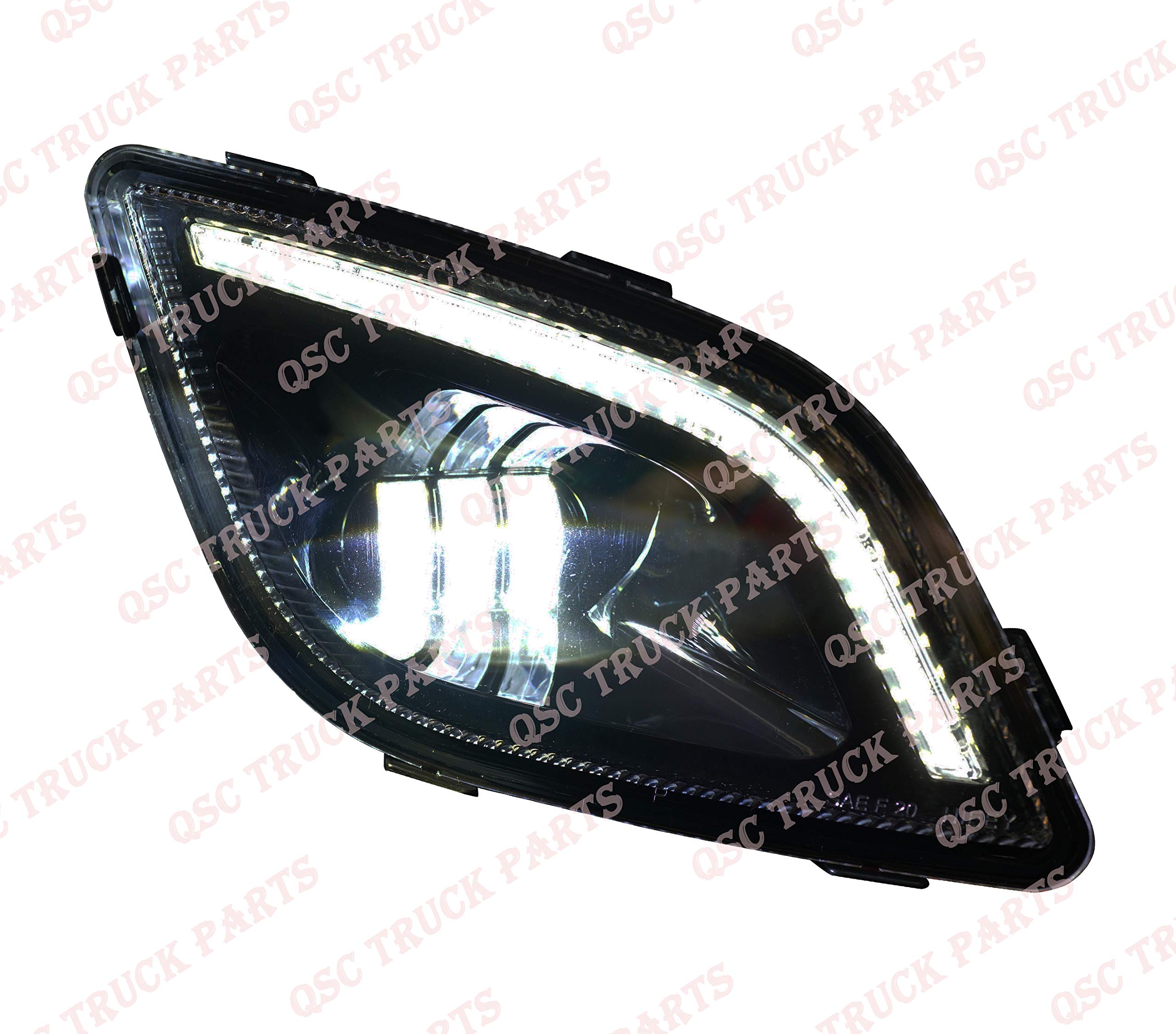 QSC Performance LED Fog Lights Pair for Freightliner Cascadia 2018+ - Durable, Bright Replacement Lamps for Enhanced Night Driving Safety
