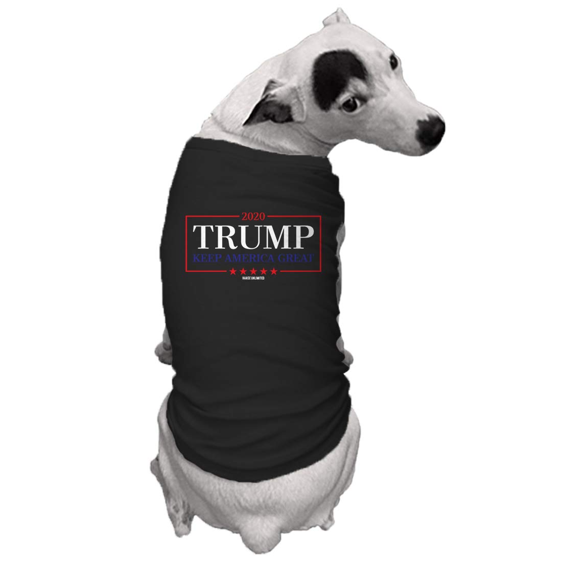 Trump 2020 Keep America Great Dog Shirt for Pets - Patriotic American Flag Political Apparel for Dogs (Black, Large) - Perfect for Election Day, Fourth of July & Conservative Events