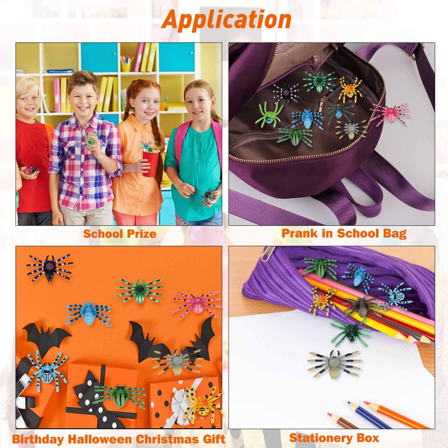 FLORMOON 12-Piece Realistic Plastic Halloween Spider Toy Set - Educational Insect Action Figures for Kids - Perfect for Learning, Birthday Gifts & Halloween Decorations