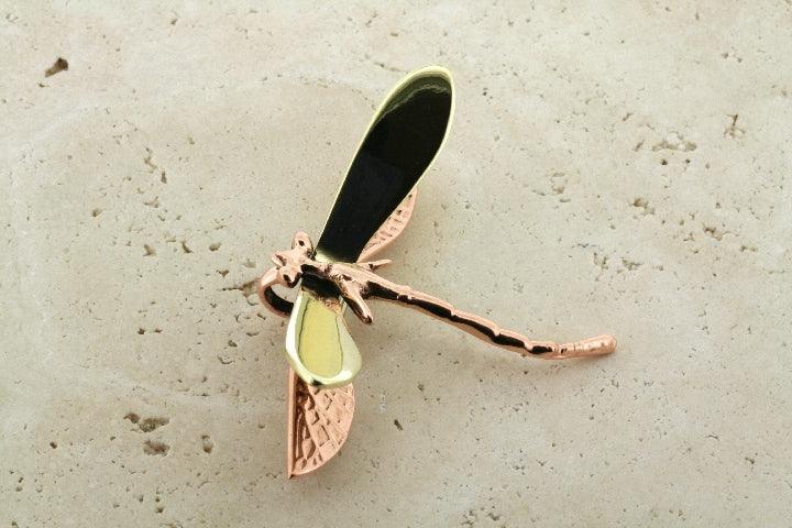 Vintage Copper & Brass Dragonfly Brooch Pendant - Elegant Jewelry for Women, Handmade Dragonfly Pin & Necklace - Perfect for Weddings, Parties & Gift Giving