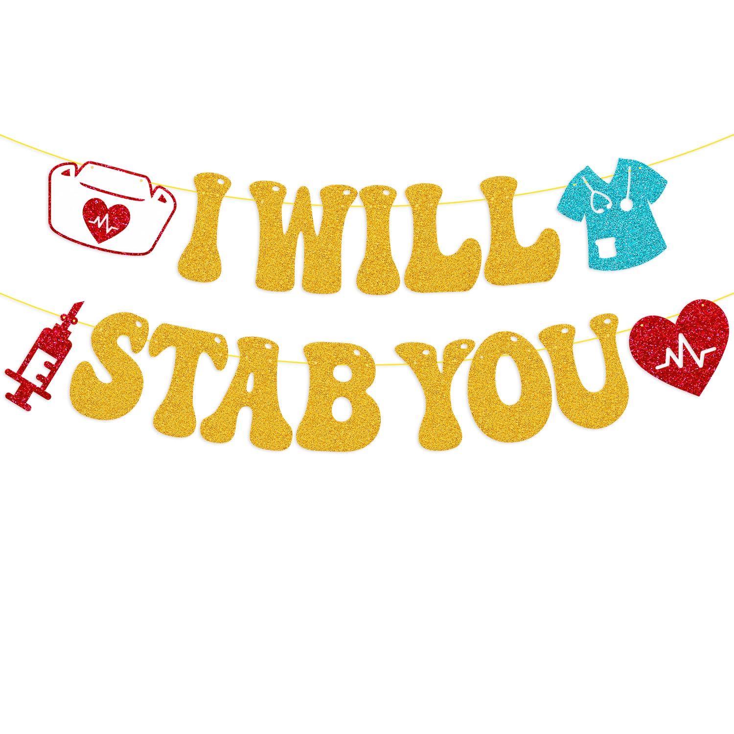 Funny Nursing Graduation Banner - 'I Will Stab You' RN Medical School Decor for 2024 Graduates | Perfect for Nursing School Survivor Parties, Class of 2024 Celebrations & RN Graduation Ceremony Decorations
