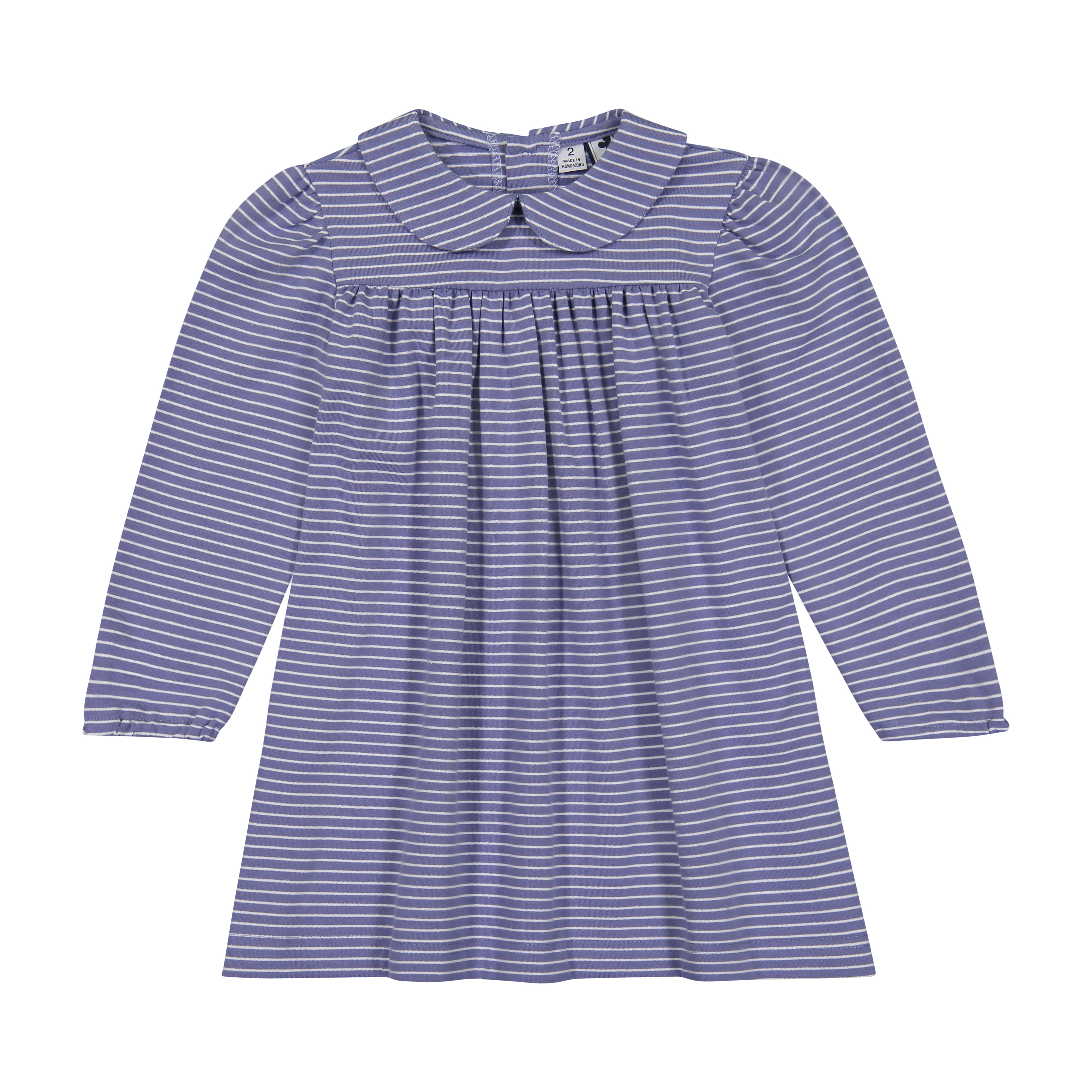 Ginny Girls Peter Pan Collar Dress Slate Blue Stripe - Vintage Inspired Floral Print A-Line Dress for Women & Teens - Perfect for School, Parties & Casual Wear