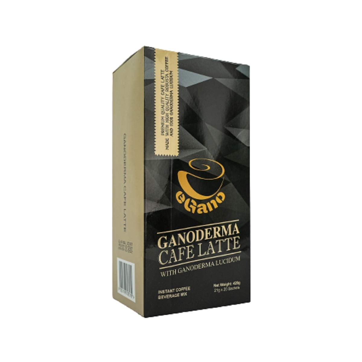 Premium Ganoderma Black Coffee & Cafe Latte Instant Coffee with Ganoderma Lucidum - 8 Count (32 Sachets) - Dark Roast - Vegan & Gluten Free - Perfect for Home, Office, or Travel - Boosts Energy & Immunity Naturally