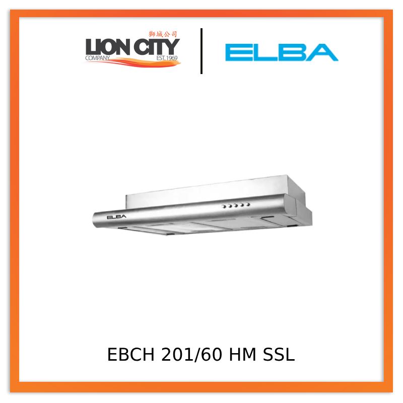Elba EBCH201/60 60cm Stainless Steel Cooker Hood - Powerful 600m³/h Extraction, Quiet Operation, LED Lighting - Perfect for Modern Kitchens & Open Plan Living Spaces