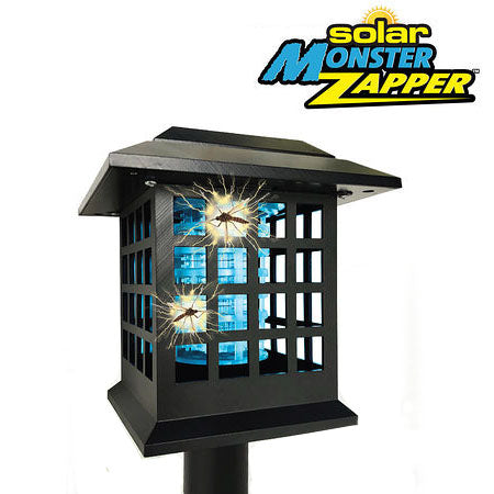 Solar Powered Bug Zapper - Outdoor & Indoor Insect Killer for Mosquitoes, Flies, Gnats - Waterproof & Weatherproof - Perfect for Patio, Garden, Backyard, Camping