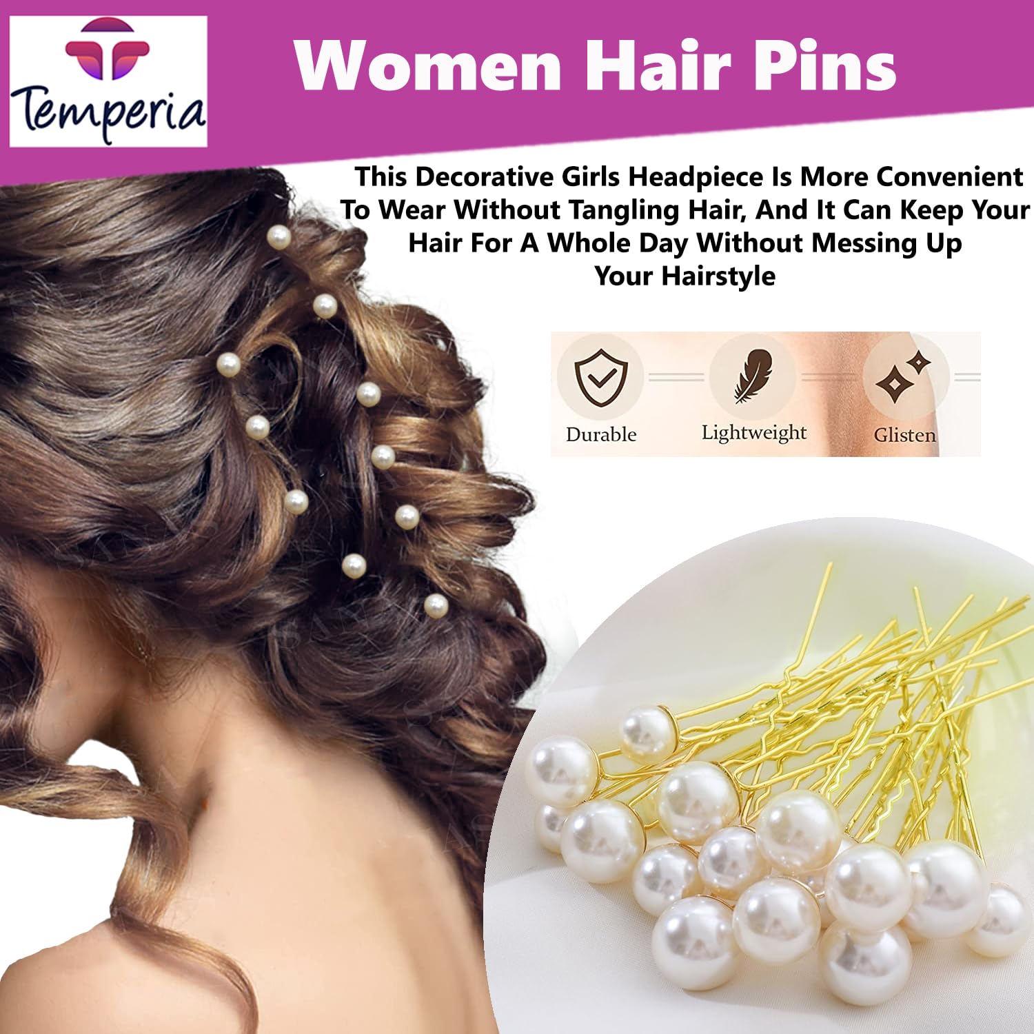 36pcs Pearl Hair Clips & U Pins for Women - Elegant Bridal Hair Accessories for Weddings, Parties & Special Occasions | Perfect for Bridesmaids, Prom & Formal Events