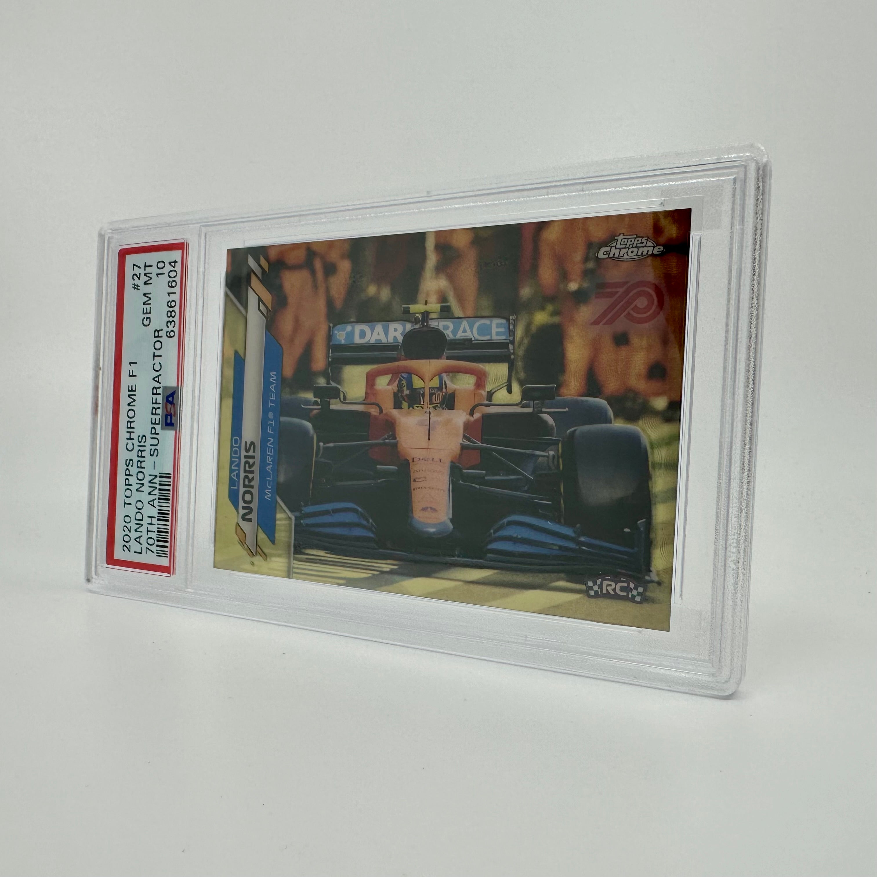 2020 Topps Chrome F1 Lando Norris #27 Rookie Card PSA 10 Superfractor 70th Anniversary - Perfect for F1 Collectors, Racing Fans & Sports Memorabilia Enthusiasts