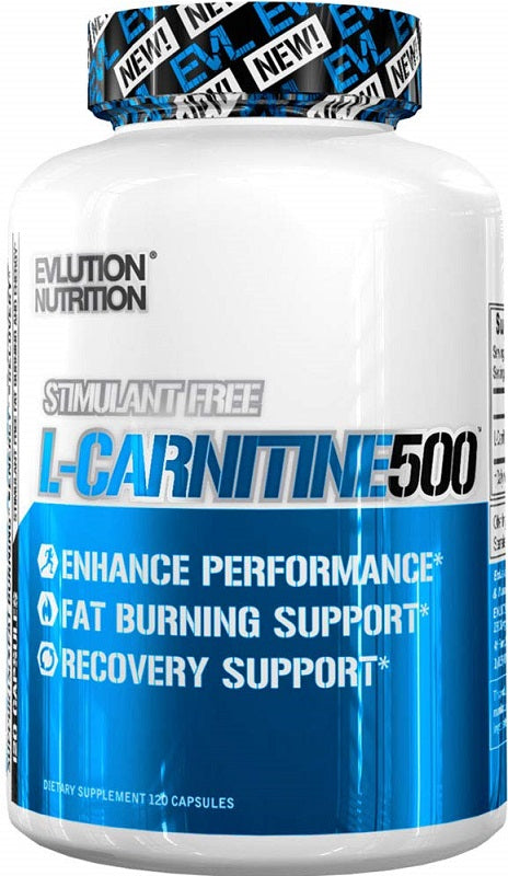 EVLution Nutrition L-Carnitine 500mg Supplement - 120 Capsules for Energy, Weight Loss & Workout Performance | Vegan & Gluten-Free | Pre-Workout & Fat Burner Support