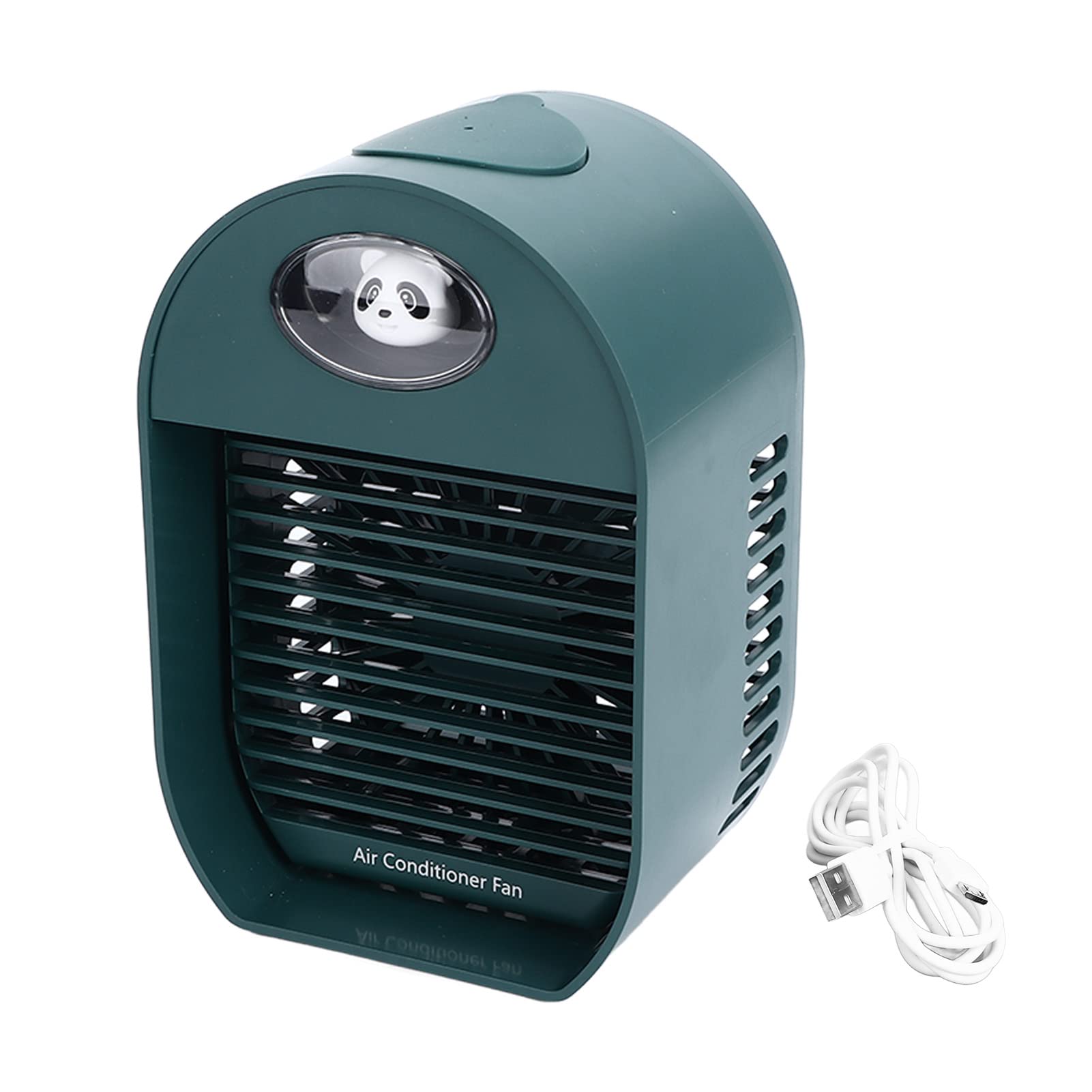 Yctze 3-Speed USB LED Air Cooler - Portable Air Conditioner, Fan & Humidifier with Night Light for Home, Office, Dormitory, Bedroom, and Outdoor Use (Green)
