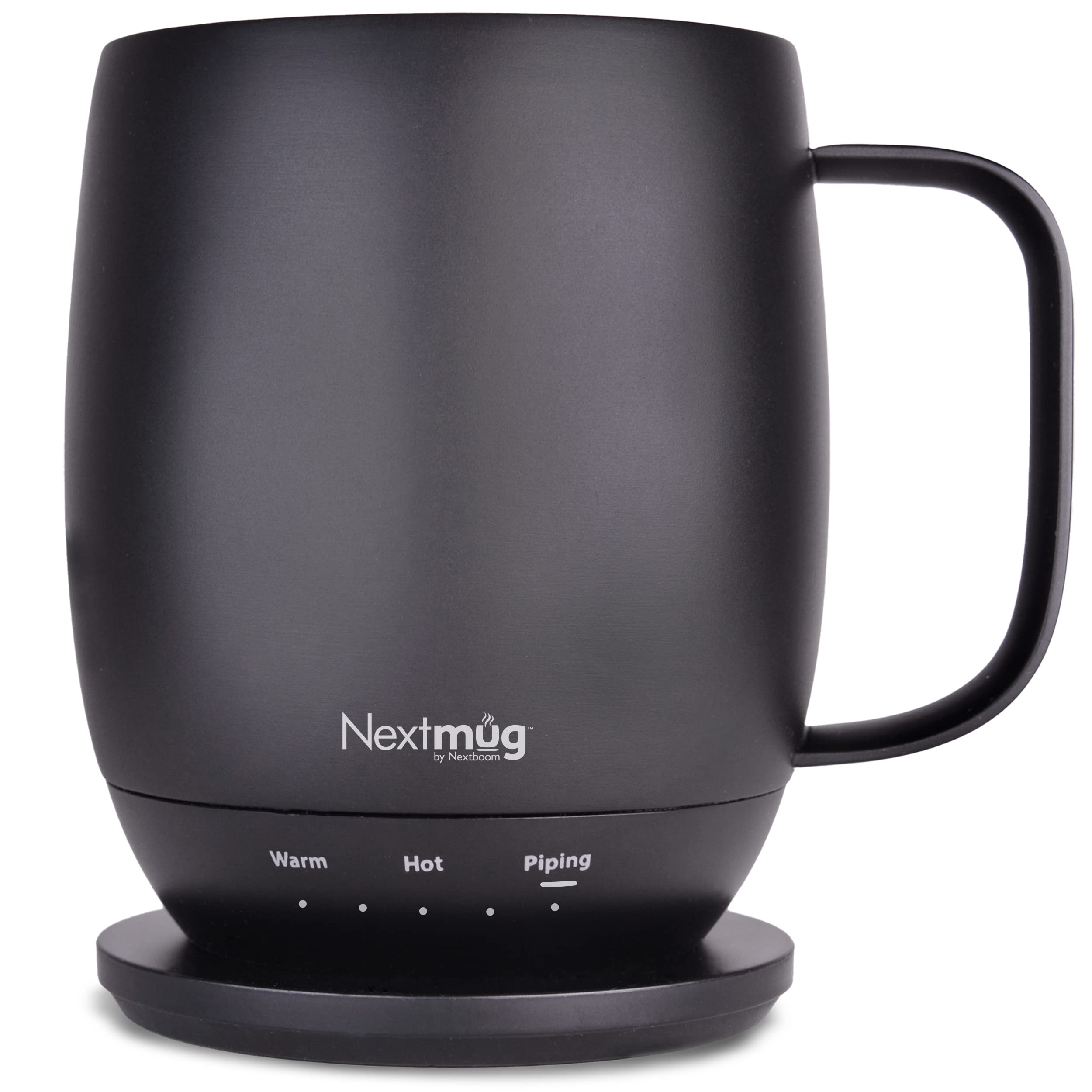 Nextmug - Smart Temperature-Controlled Self-Heating Coffee Mug (14oz) - Perfect for Office, Travel & Home Use - Keeps Beverages Hot for Hours - Black